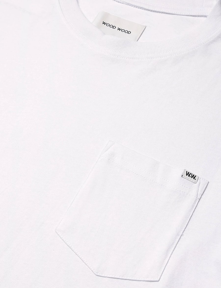 WOOD WOOD - WWBobby pocket tee 25220 - kurzärmelige t-shirts - bright white - 3