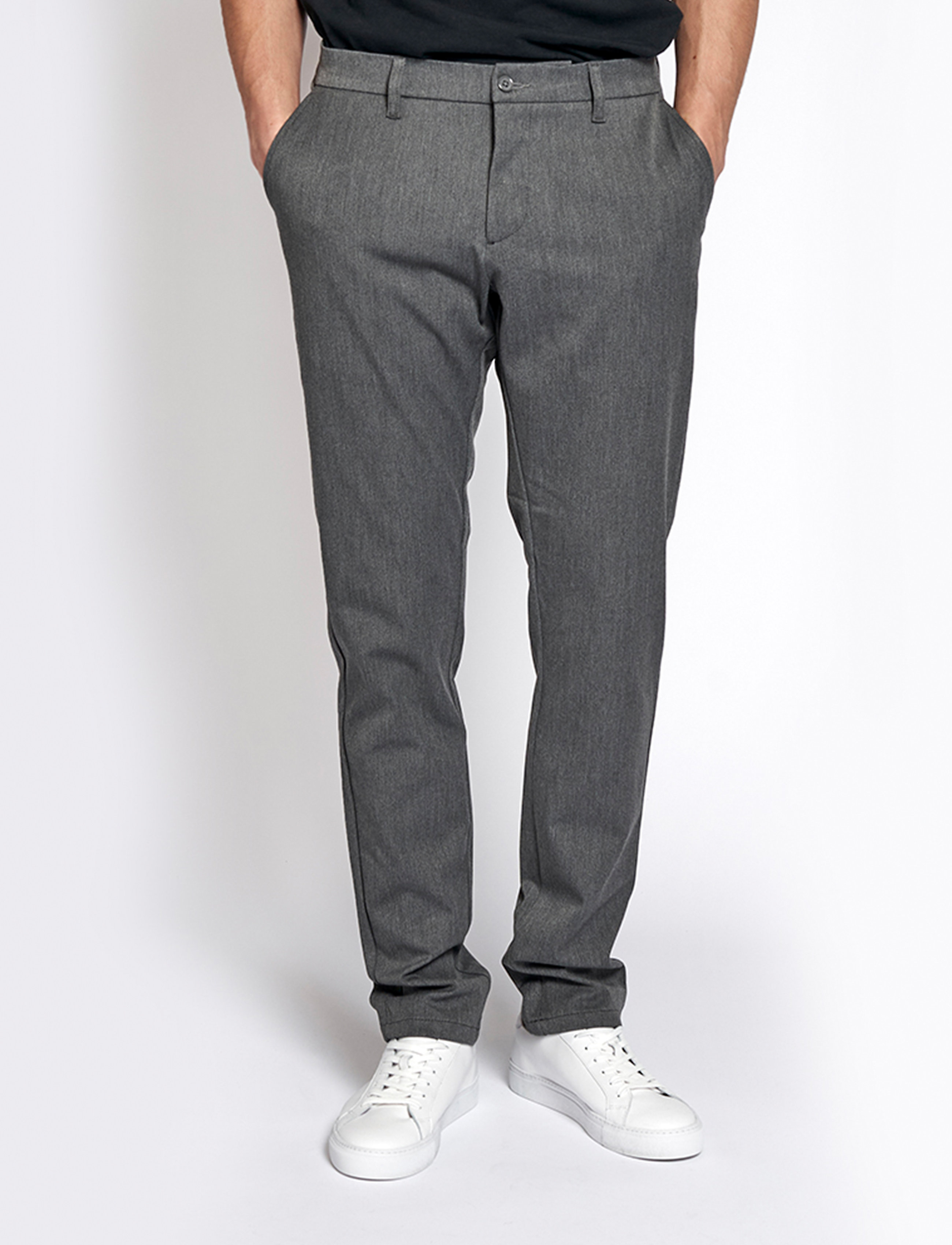 Woodbird Steffen Twill Pant - Püksid - LT. GREY / grey