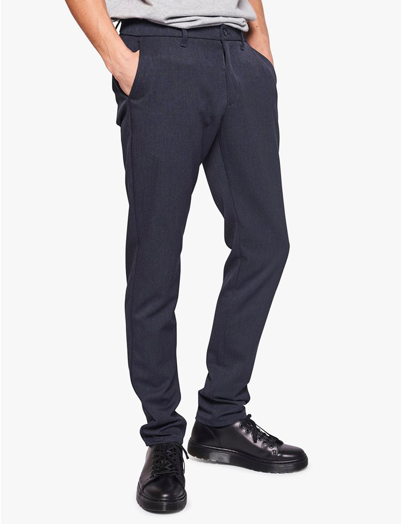 Woodbird Steffen Mel. Pant, 27 x 30, Trousers, Blau - Formal, Männerswear