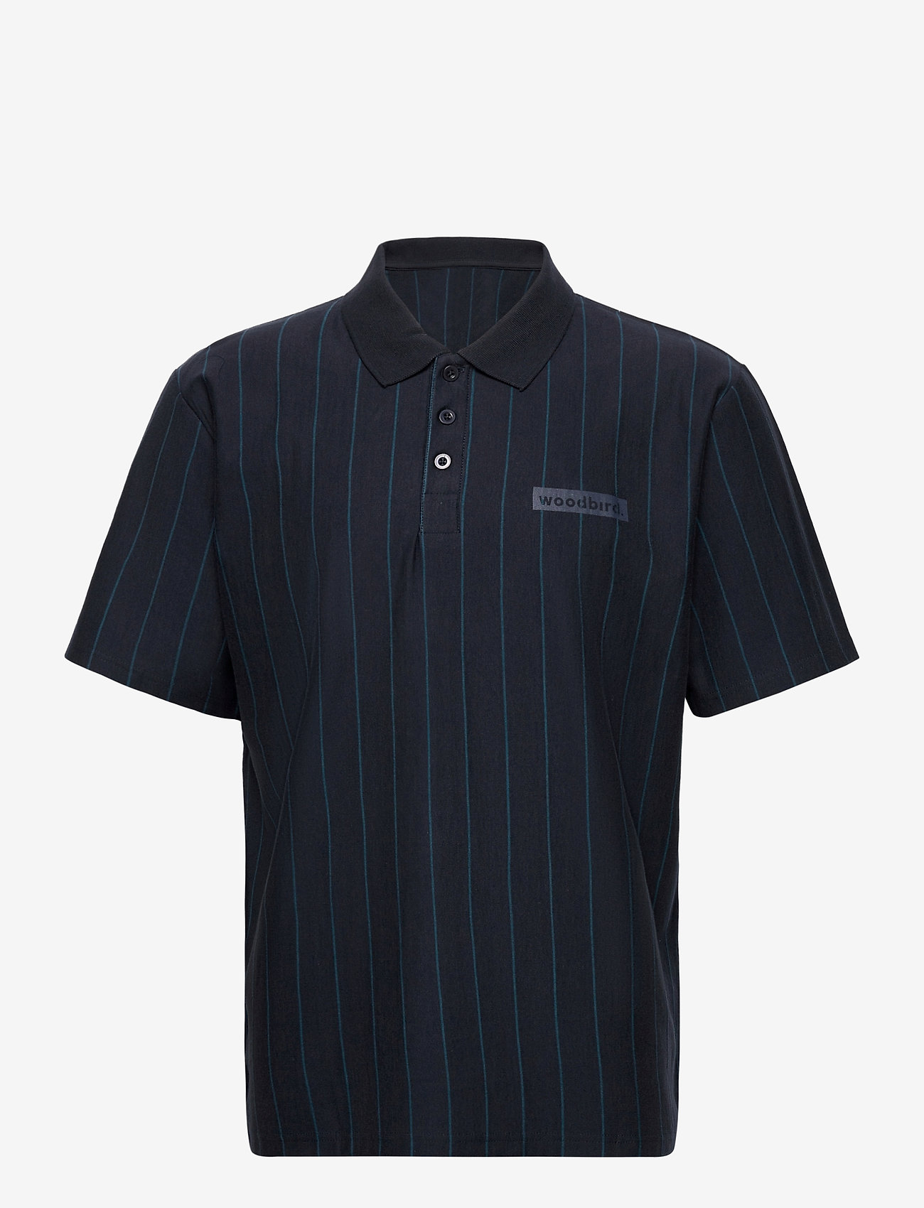 Woodbird - Tapa Stripe Polo - navy-teal - 0