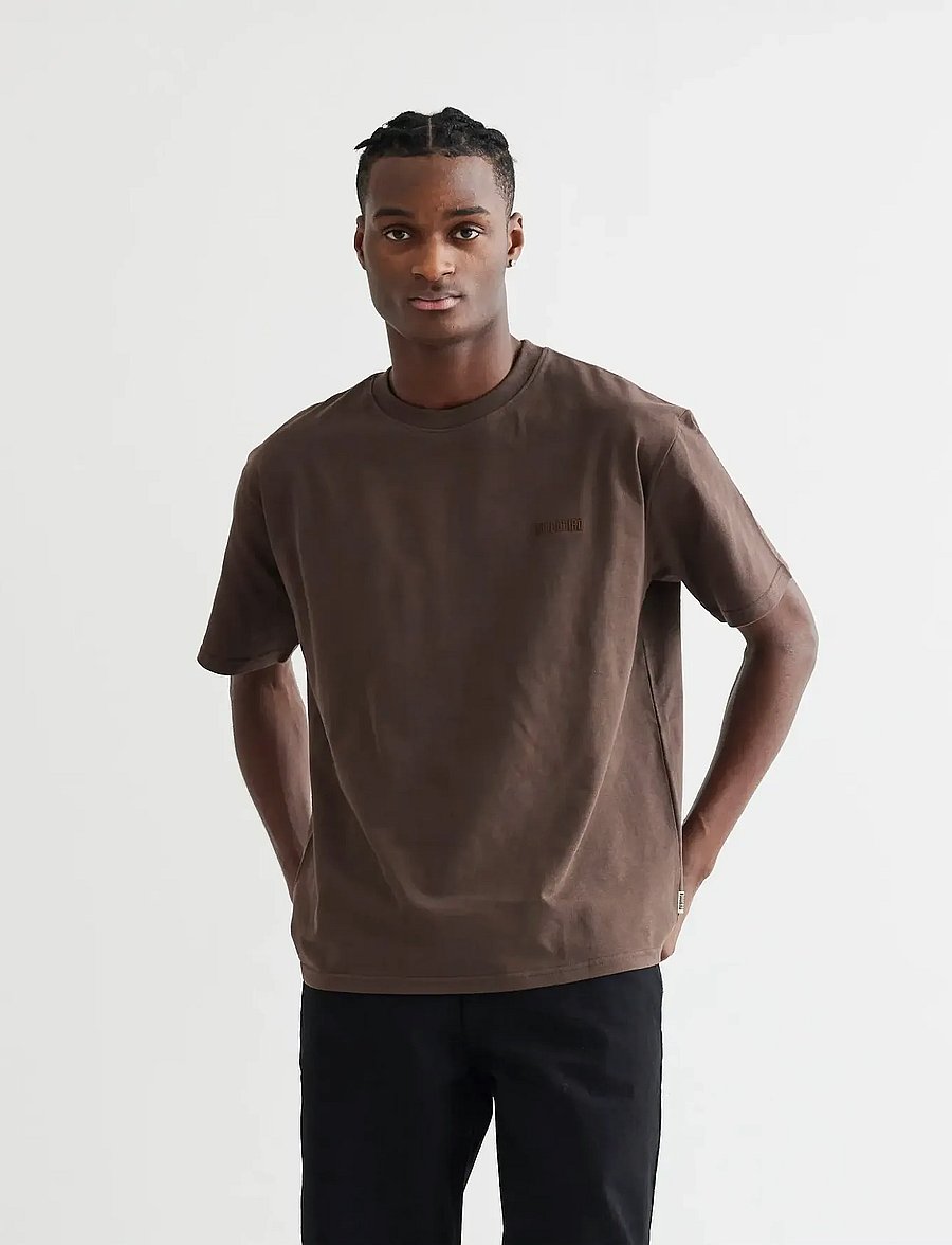 Woodbird - WBBaine Base tee - kurzärmelige t-shirts - brown - 0