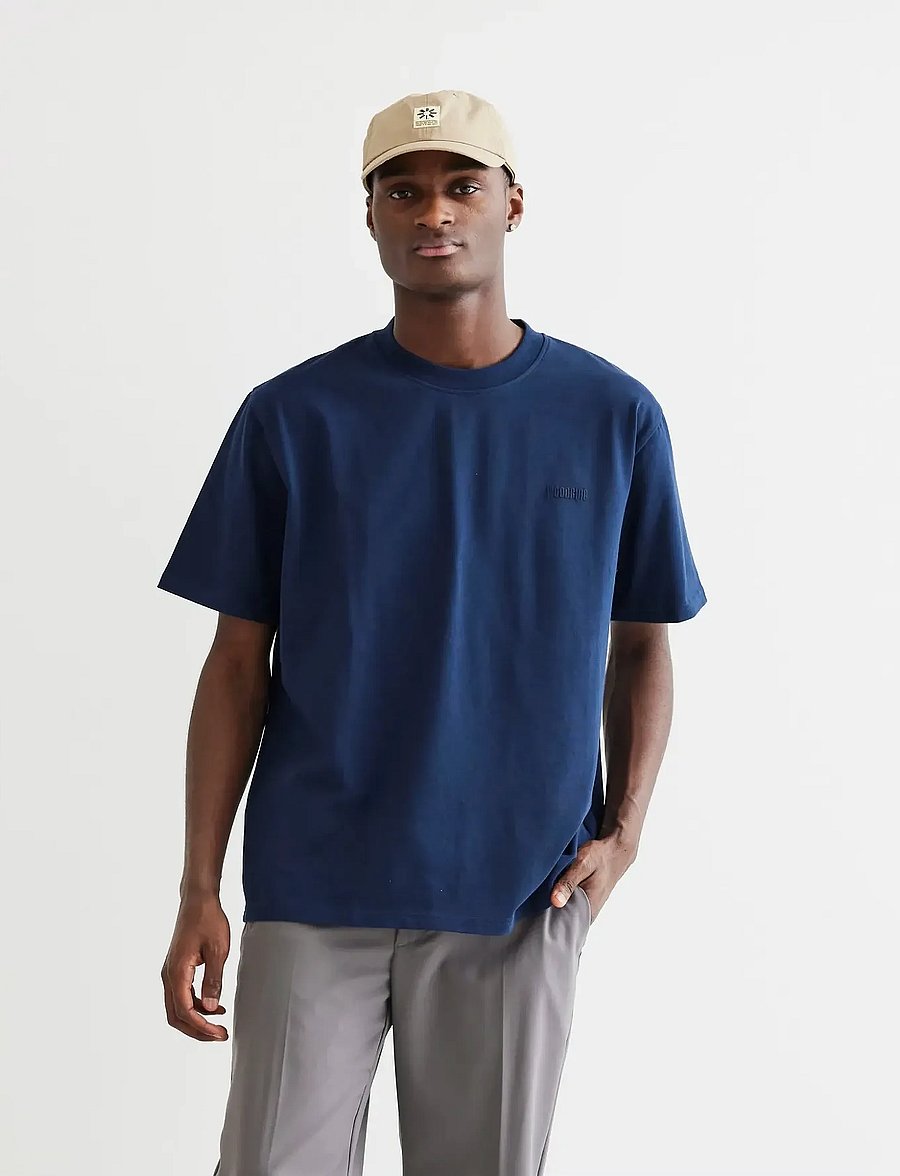 Woodbird - WBBaine Base tee - kurzärmelige t-shirts - navy - 0