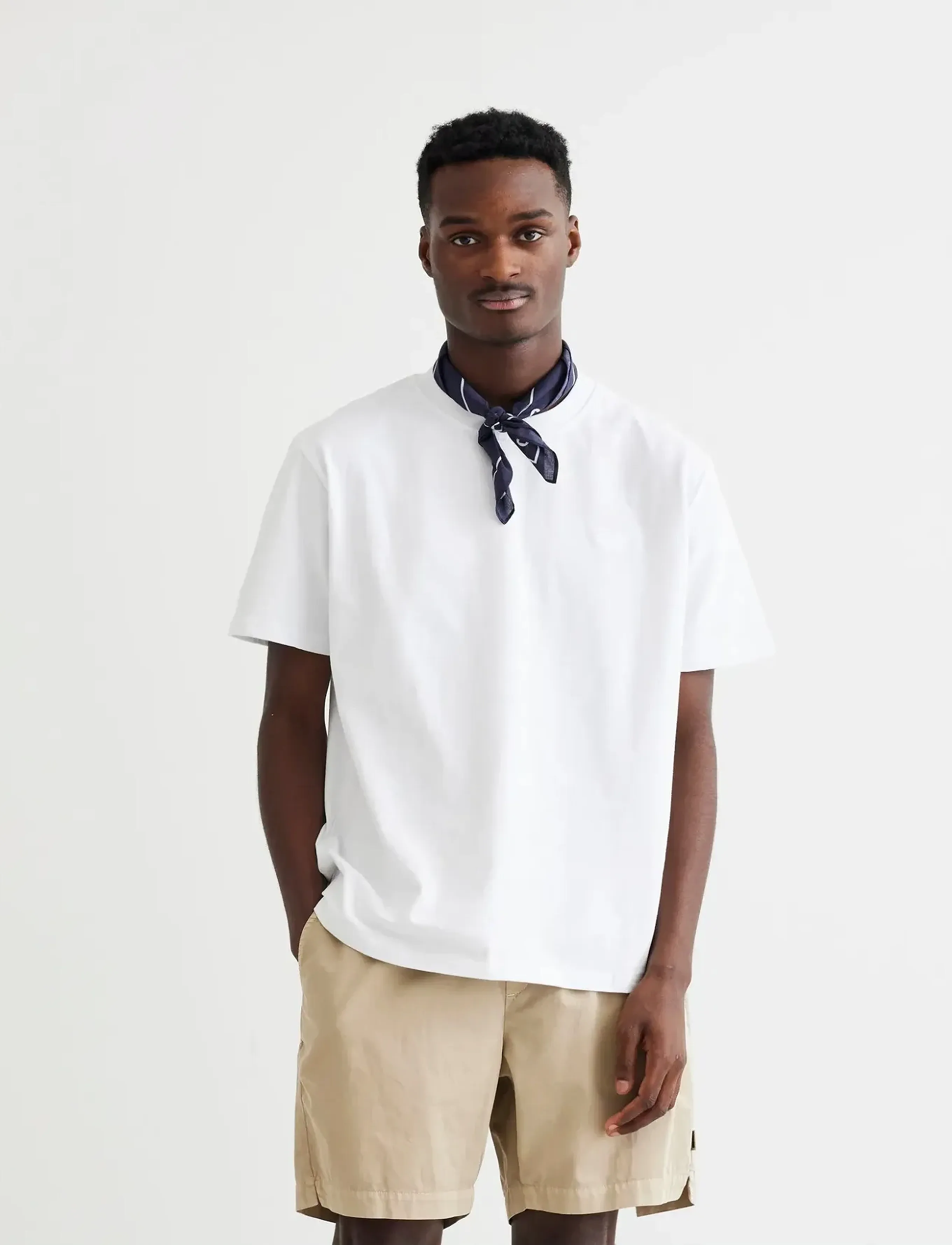 Woodbird Wbbaine Base Tee, M, T-shirts, Weiß - Short-sleeved, Männerswear