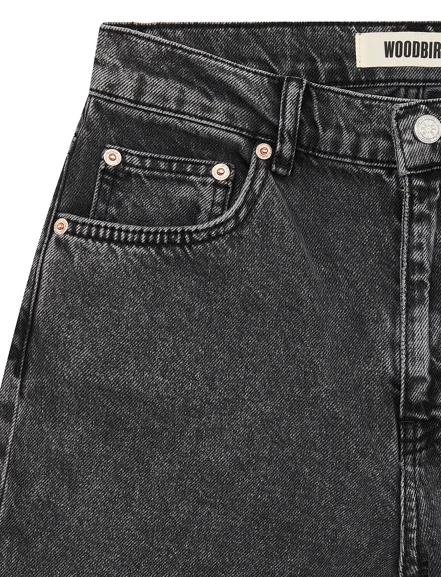Woodbird - Carla Thun Black Jeans - laia säärega teksad - black - 5