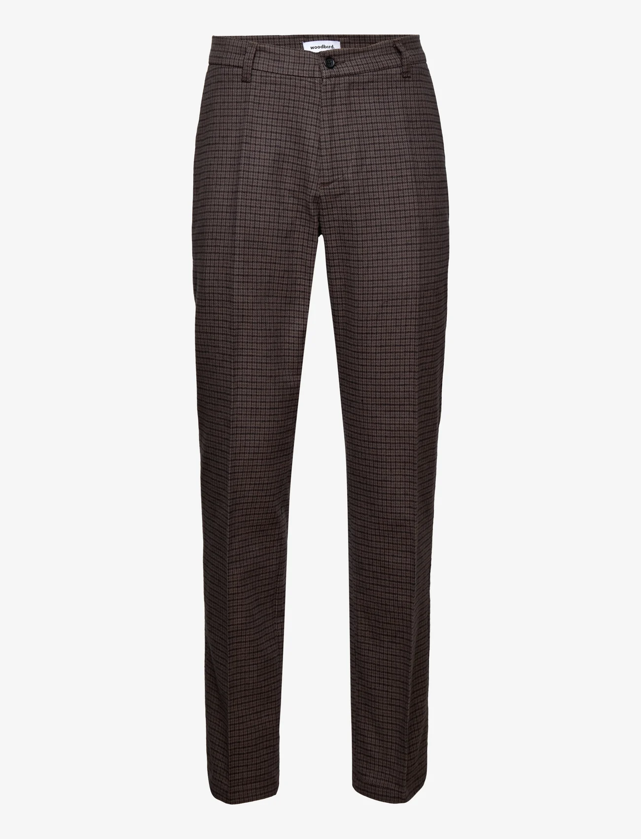 Woodbird - Eik Breek Pants - suit trousers - brown check - 0