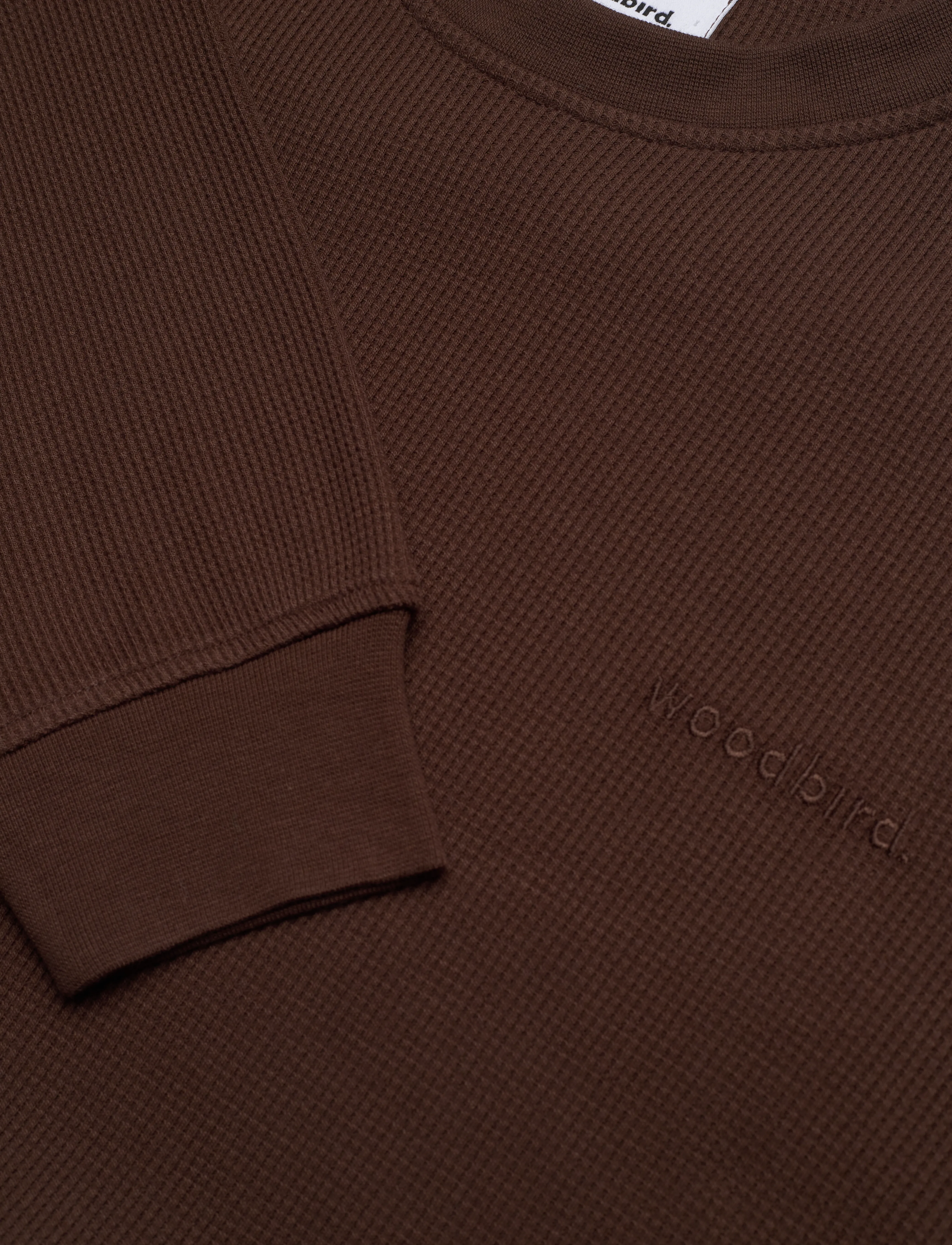 Woodbird - Hanes Waffle L/S Tee - brown - 2
