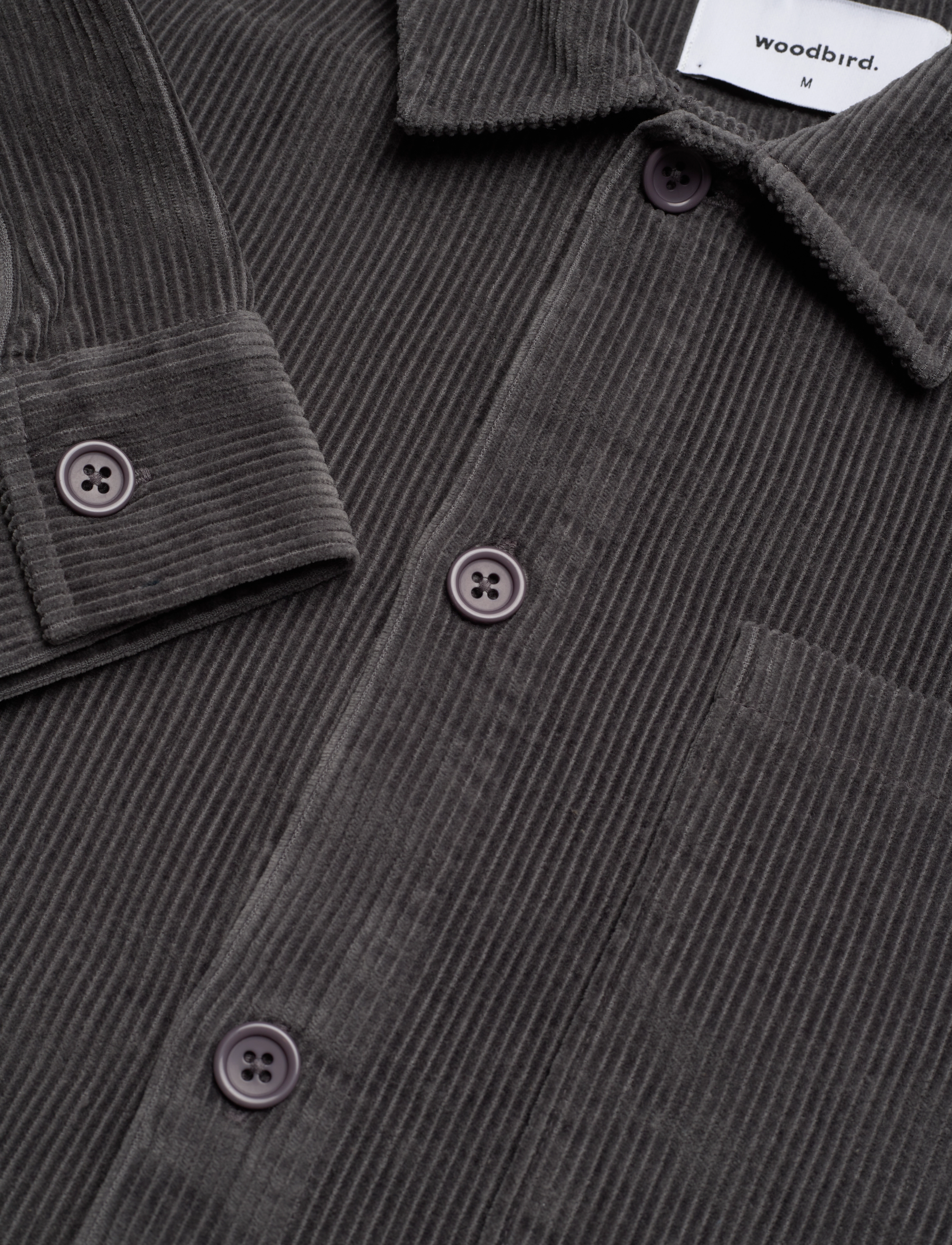 Woodbird - Tuck Cord Shirt - antra grey - 2