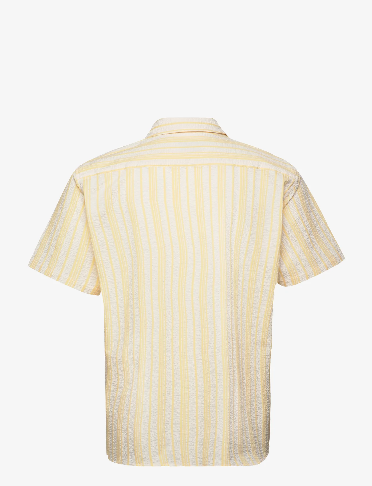 Woodbird - Hale Yello Shirt - kortærmede skjorter - white-yellow - 1