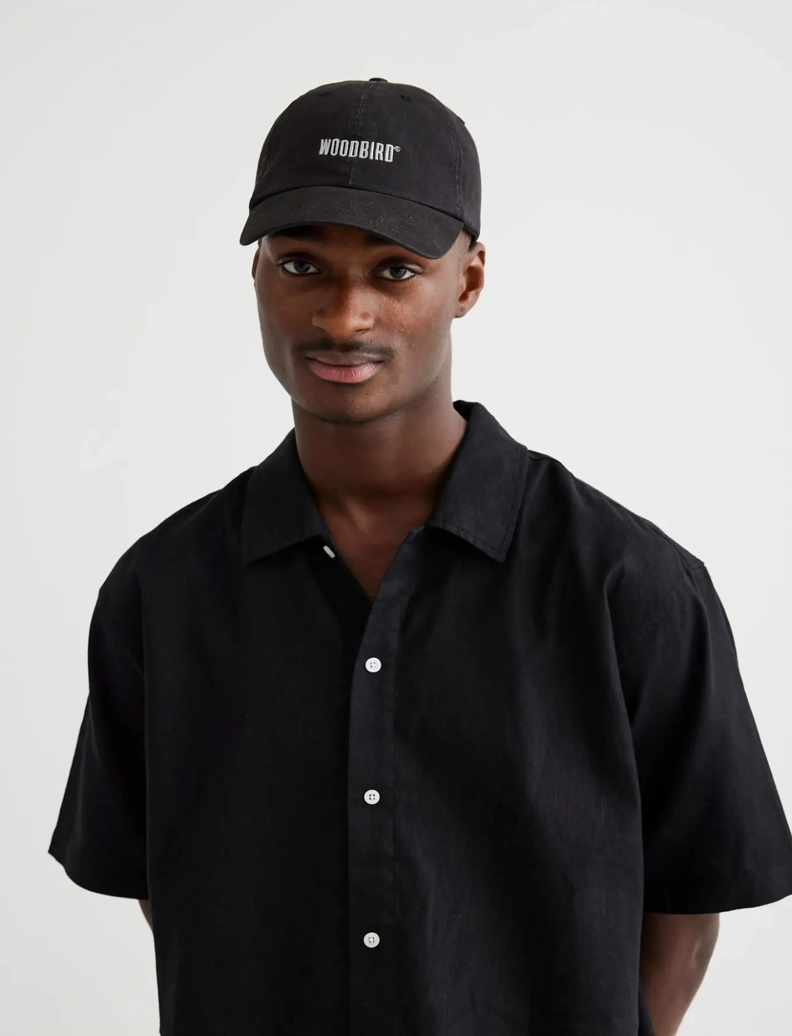 Woodbird Core Twill Cap, Mænd, Vasket Baseball Kasket, Sort, Str: ONE SIZE
