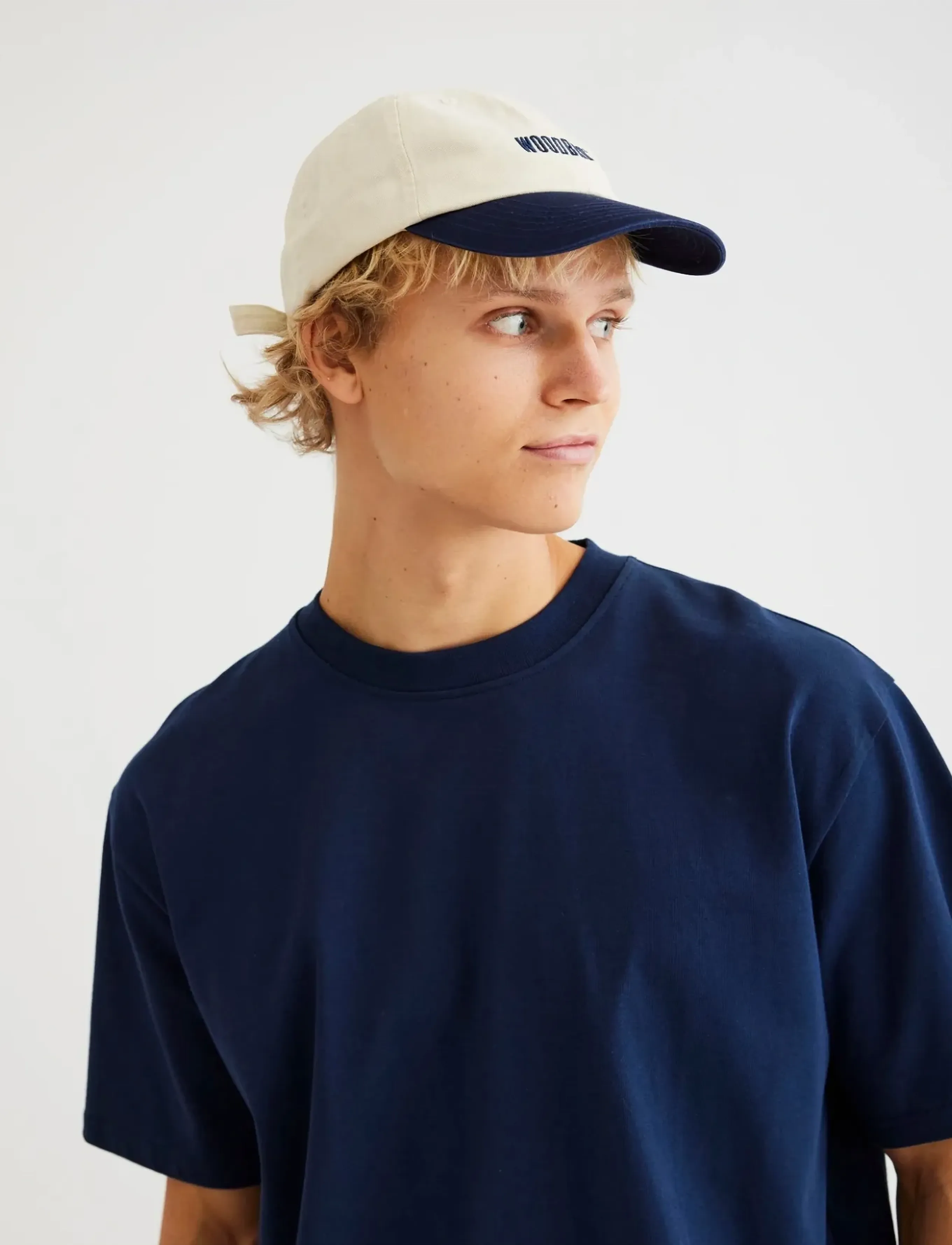 Woodbird Core Twill Cap, Mænd, Vasket Baseball Kasket, Navy, Str: ONE SIZE