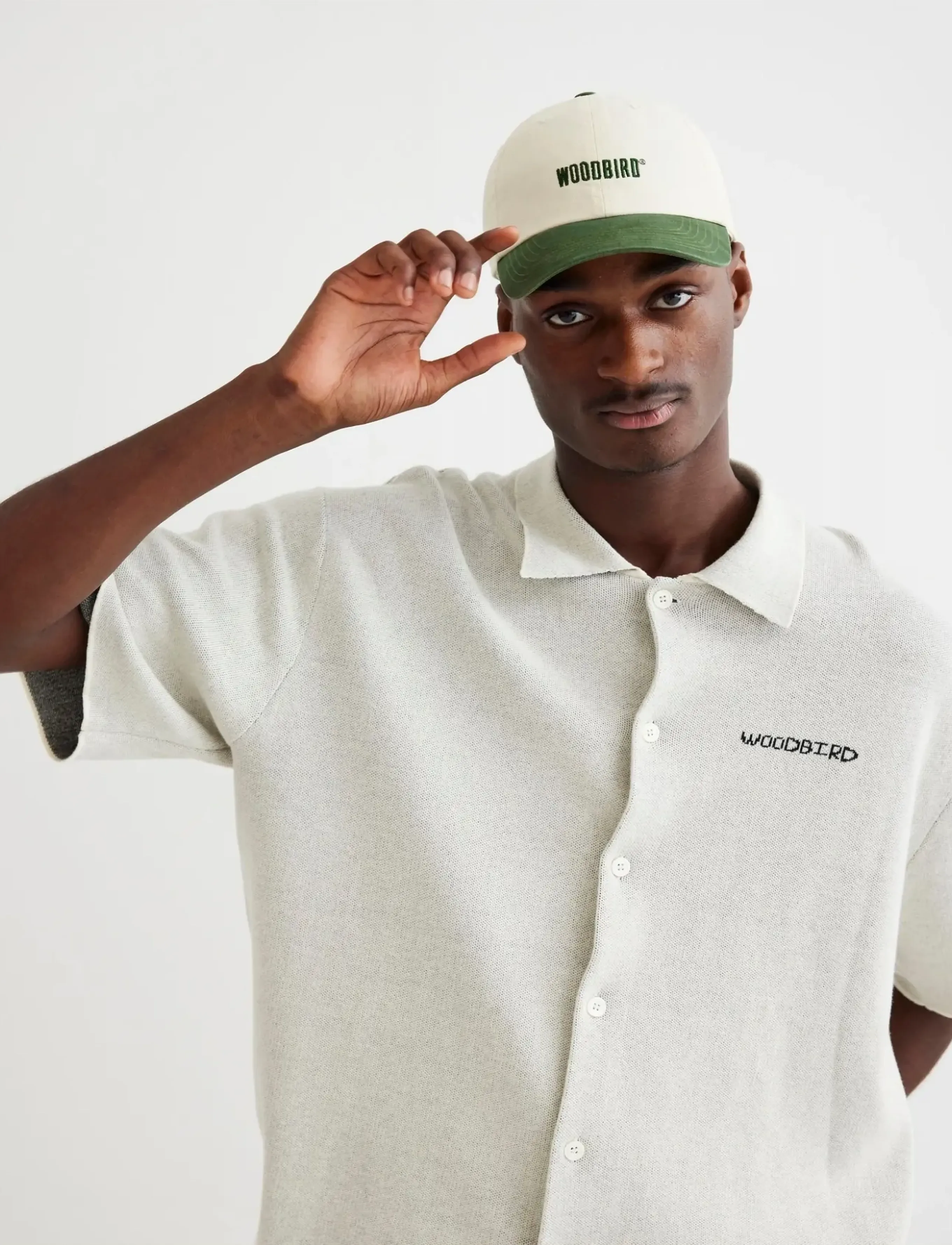 Woodbird Core Twill Cap, Mænd, Vasket Baseball Kasket, Cream, Str: ONE SIZE