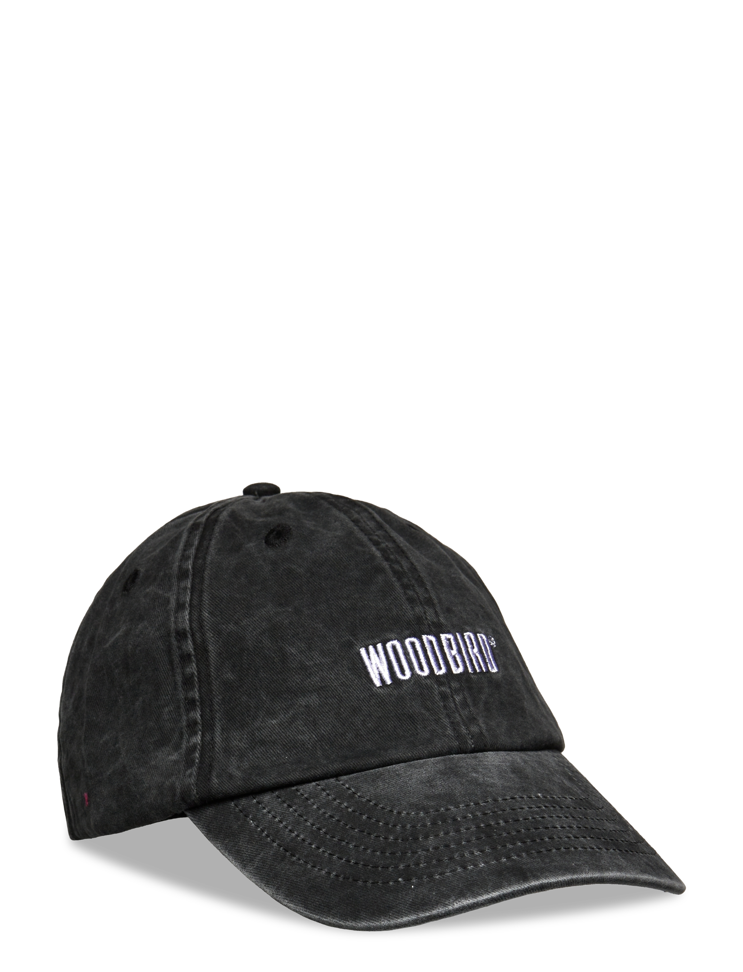 Woodbird Core Twill Cap, Mænd, Vasket Baseball Kasket, Sort, Str: ONE SIZE