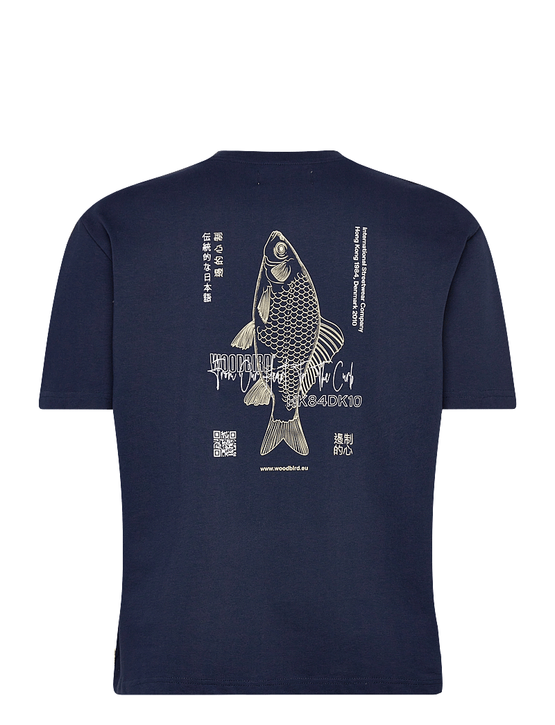 Woodbird - WBBaine Fish Tee - lühikeste varrukatega t-särgid - navy - 2