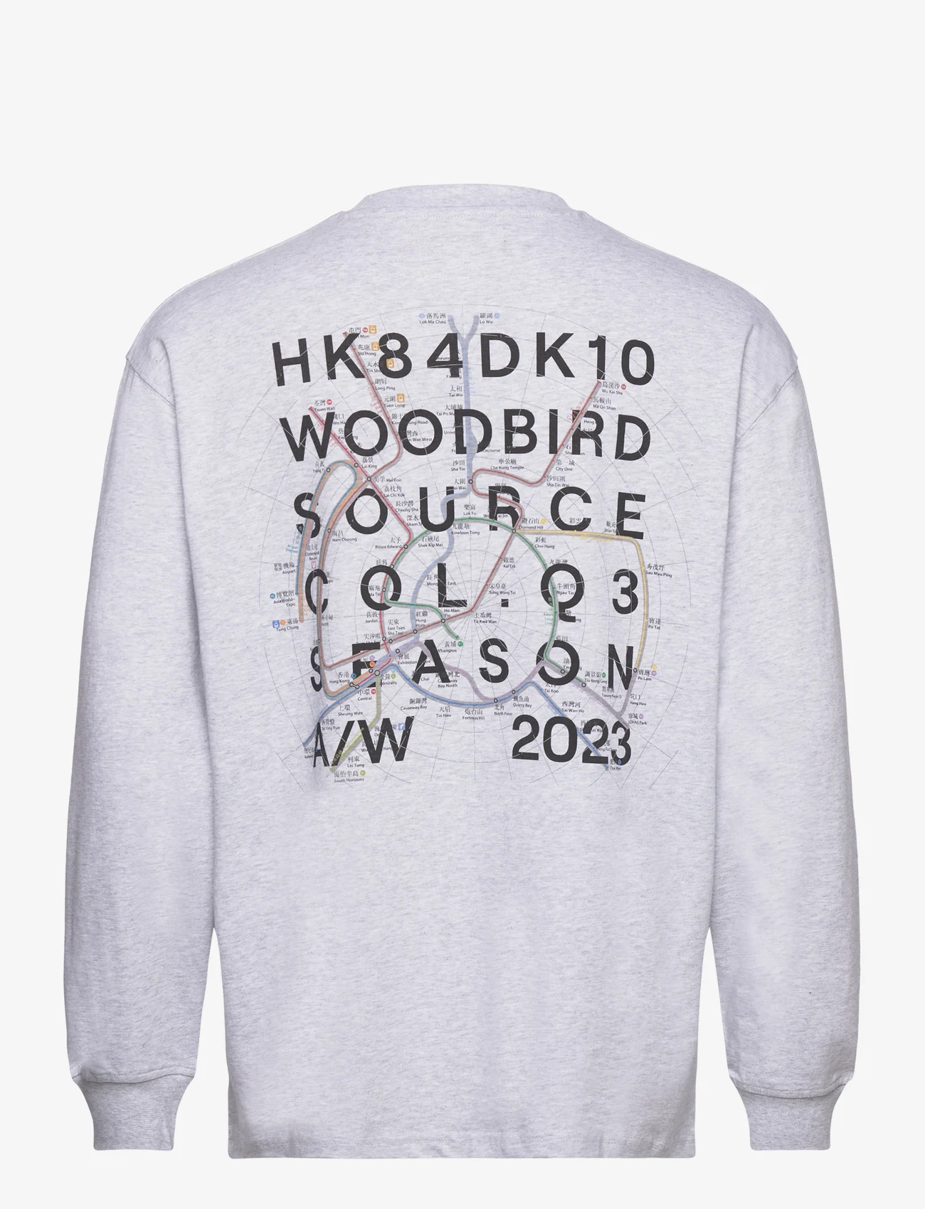 Woodbird - WBHanes Metro L/S Tee - t-shirts - snow melange - 1