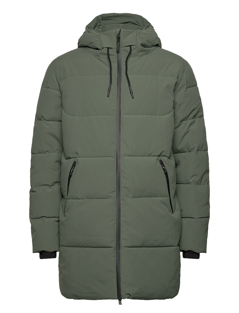 Woodbird - WBJoseph Tech Long Jacket - down jackets - army - 0