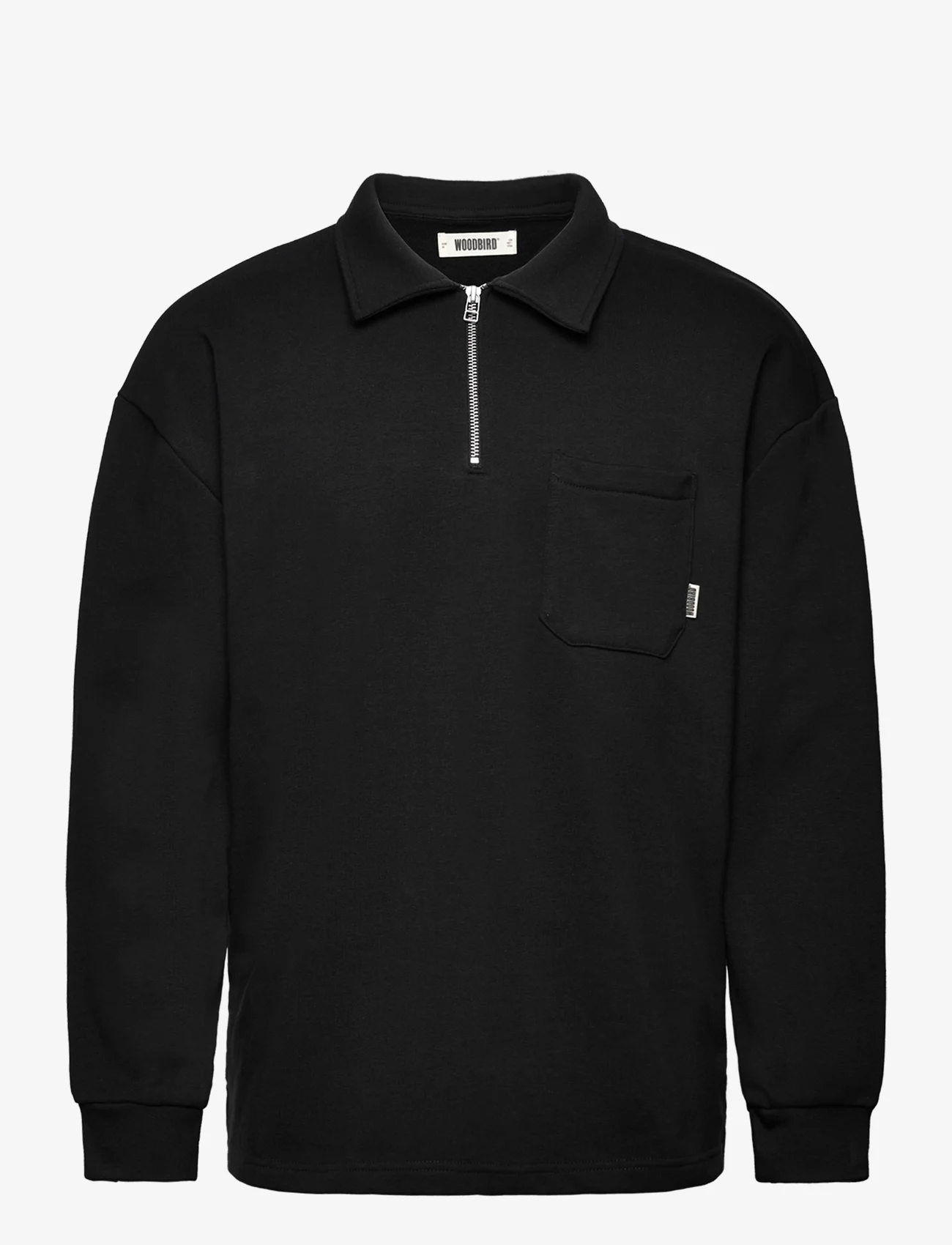 Woodbird - Dom Half-Zip Sweat - polo marškinėliai ilgomis rankovėmis - black - 0