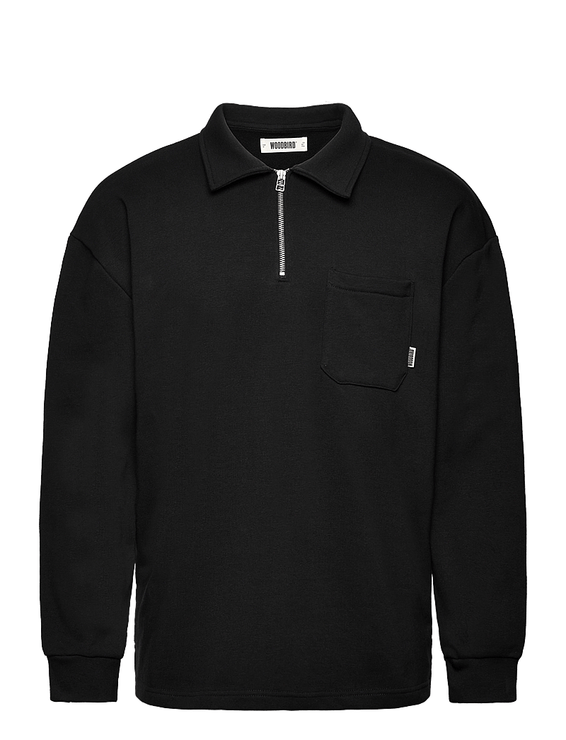 Woodbird - WBDom Half-Zip Sweat - pikkade varrukatega polod - black - 0