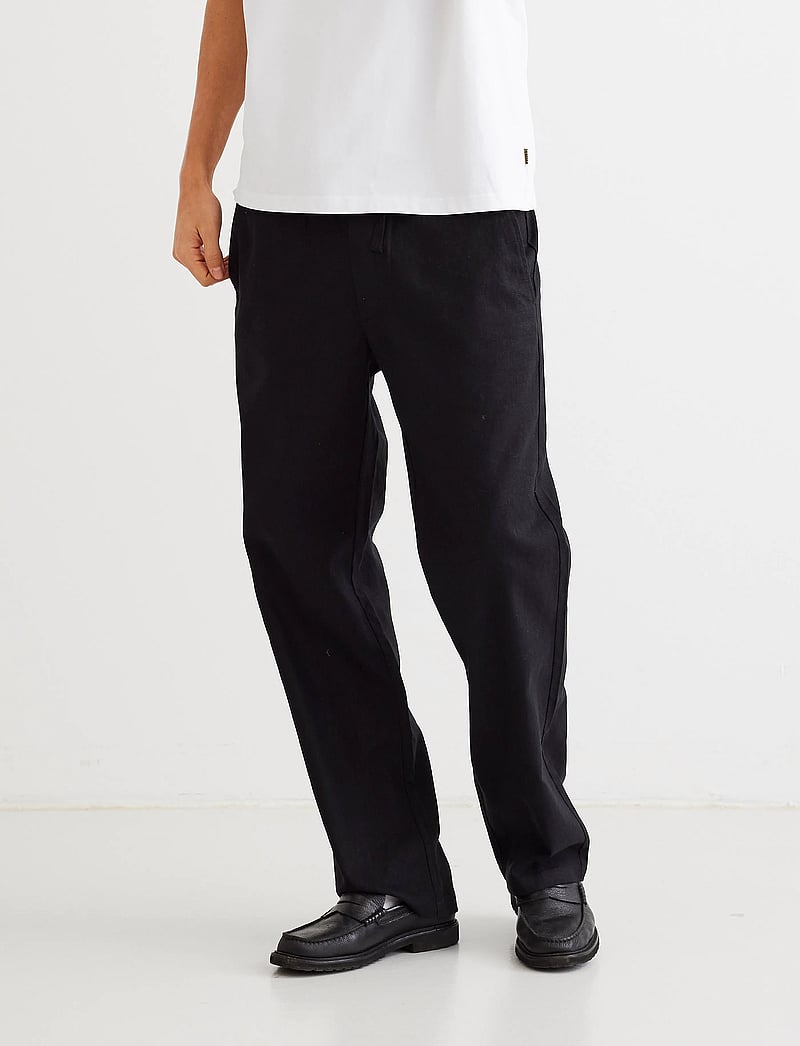Woodbird - WBEik Linen Pant - linased püksid - black - 0