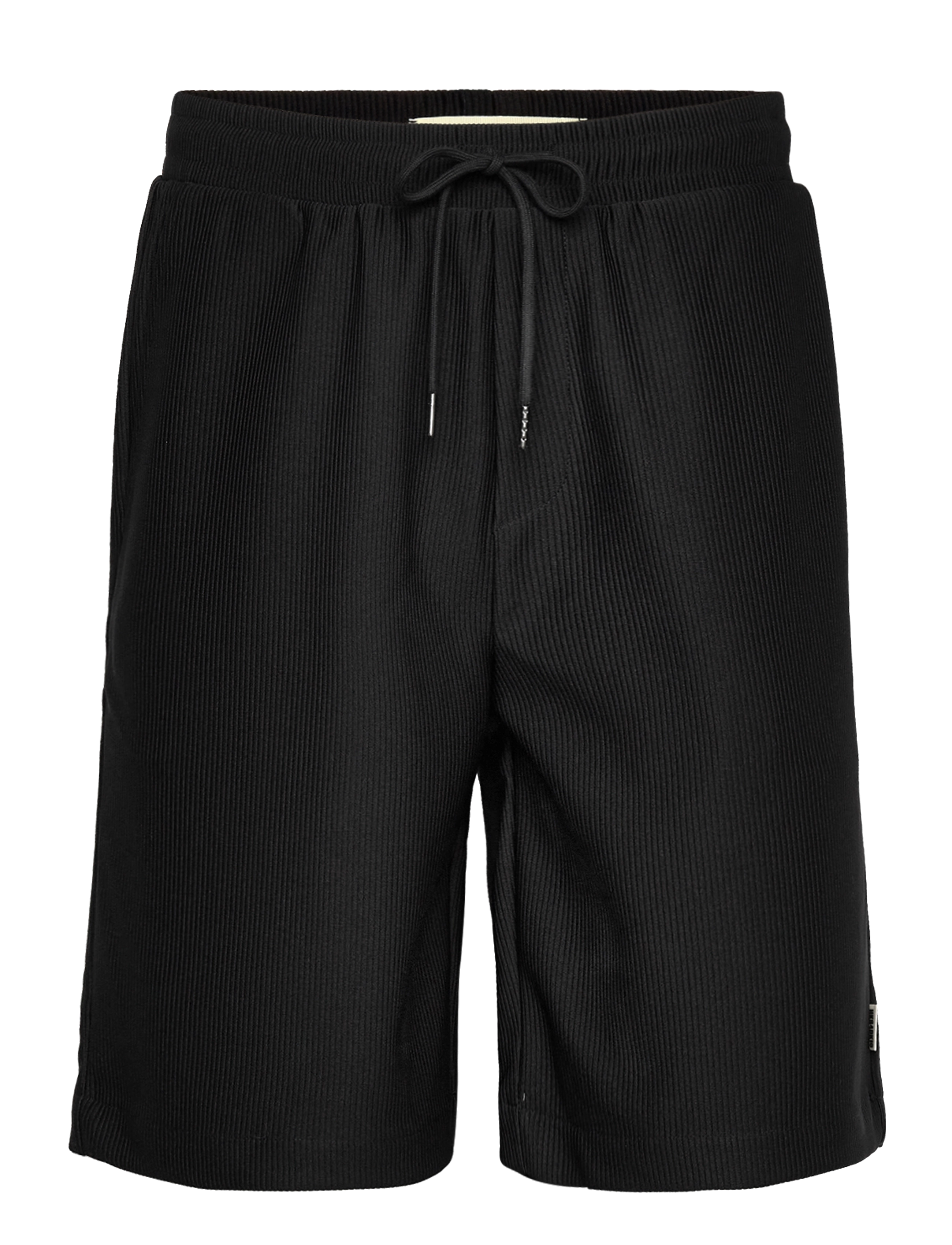 Woodbird WBBen Plisse Shorts - Shorts - BLACK / black