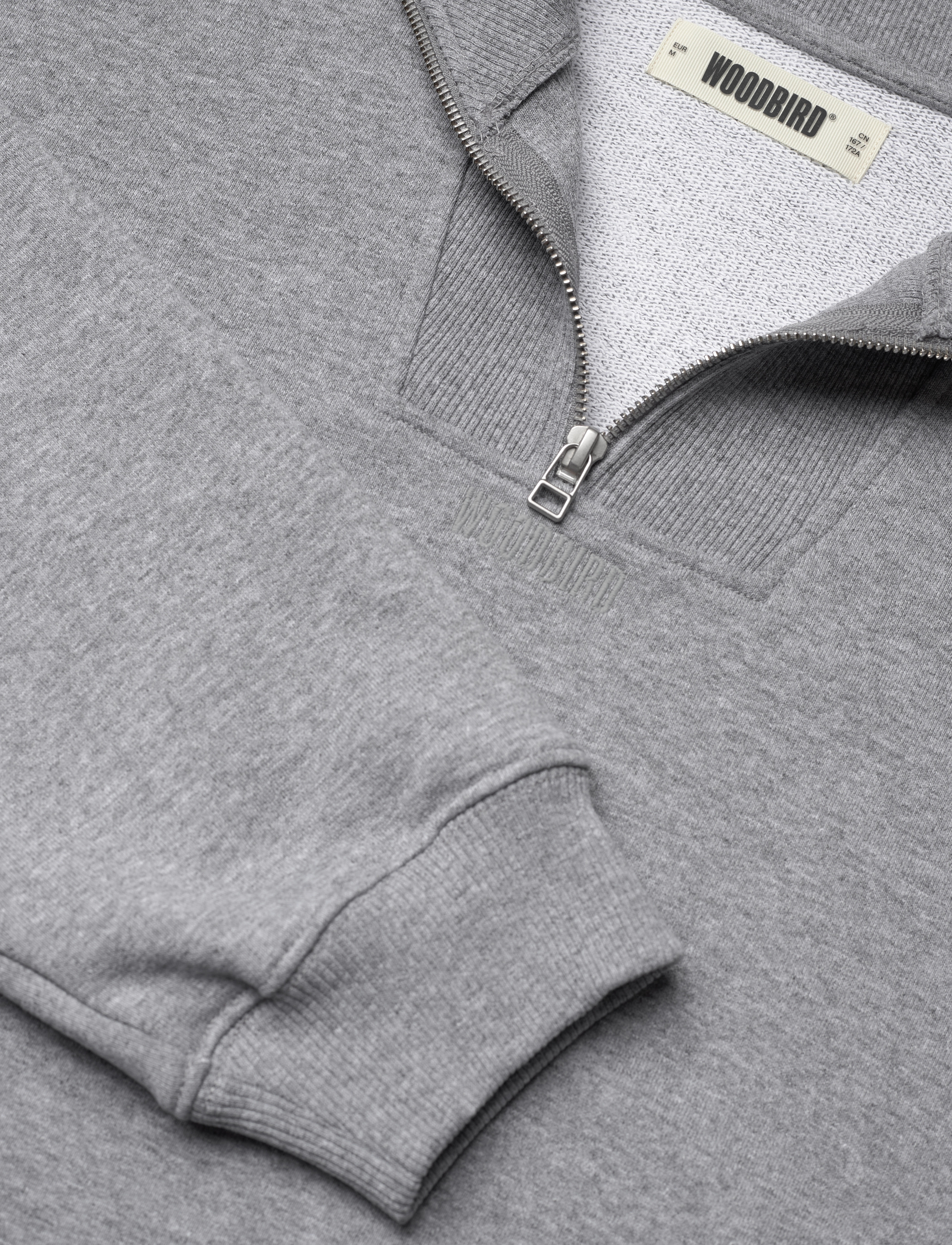 Woodbird - WBLee Base Half Zip - dressipluusid - light grey melange - 2