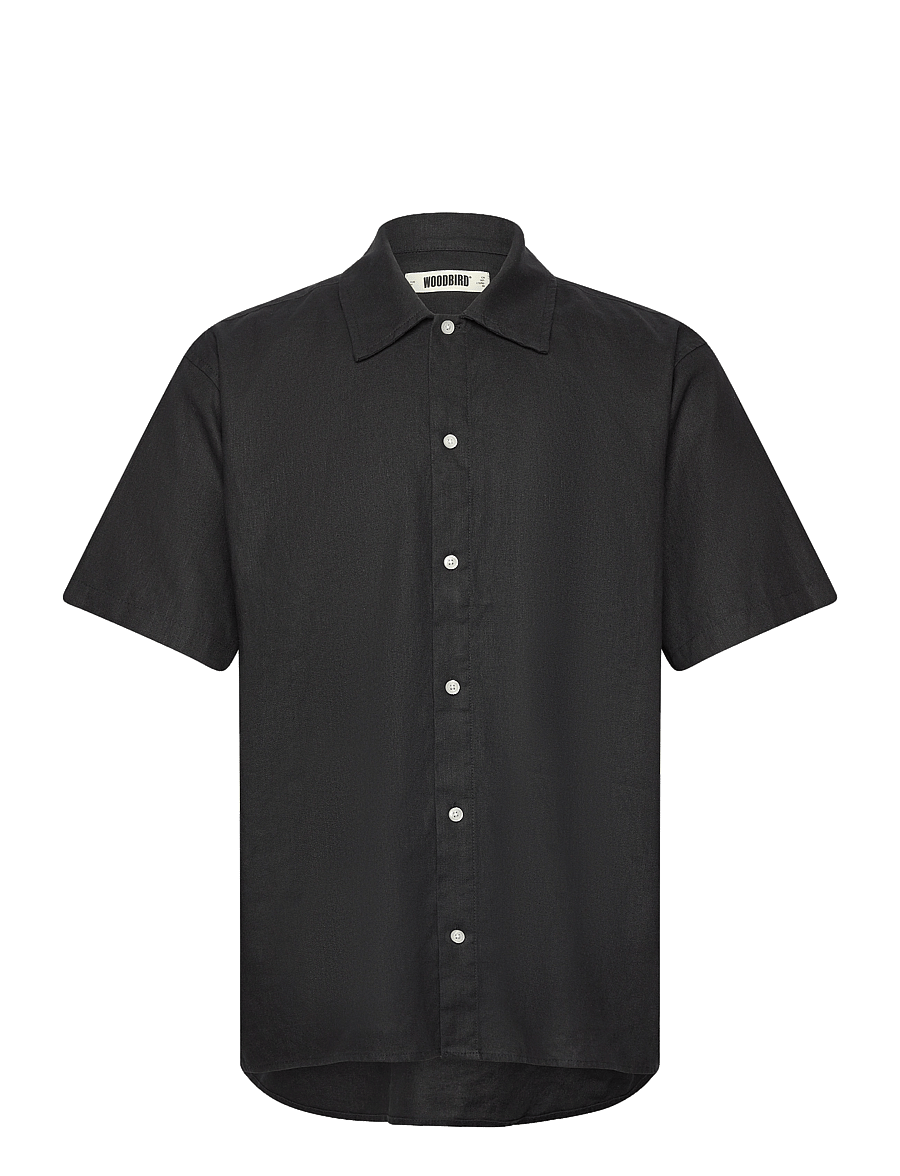 Woodbird - WBBanks Linen Shirt - leinenhemden - black - 1