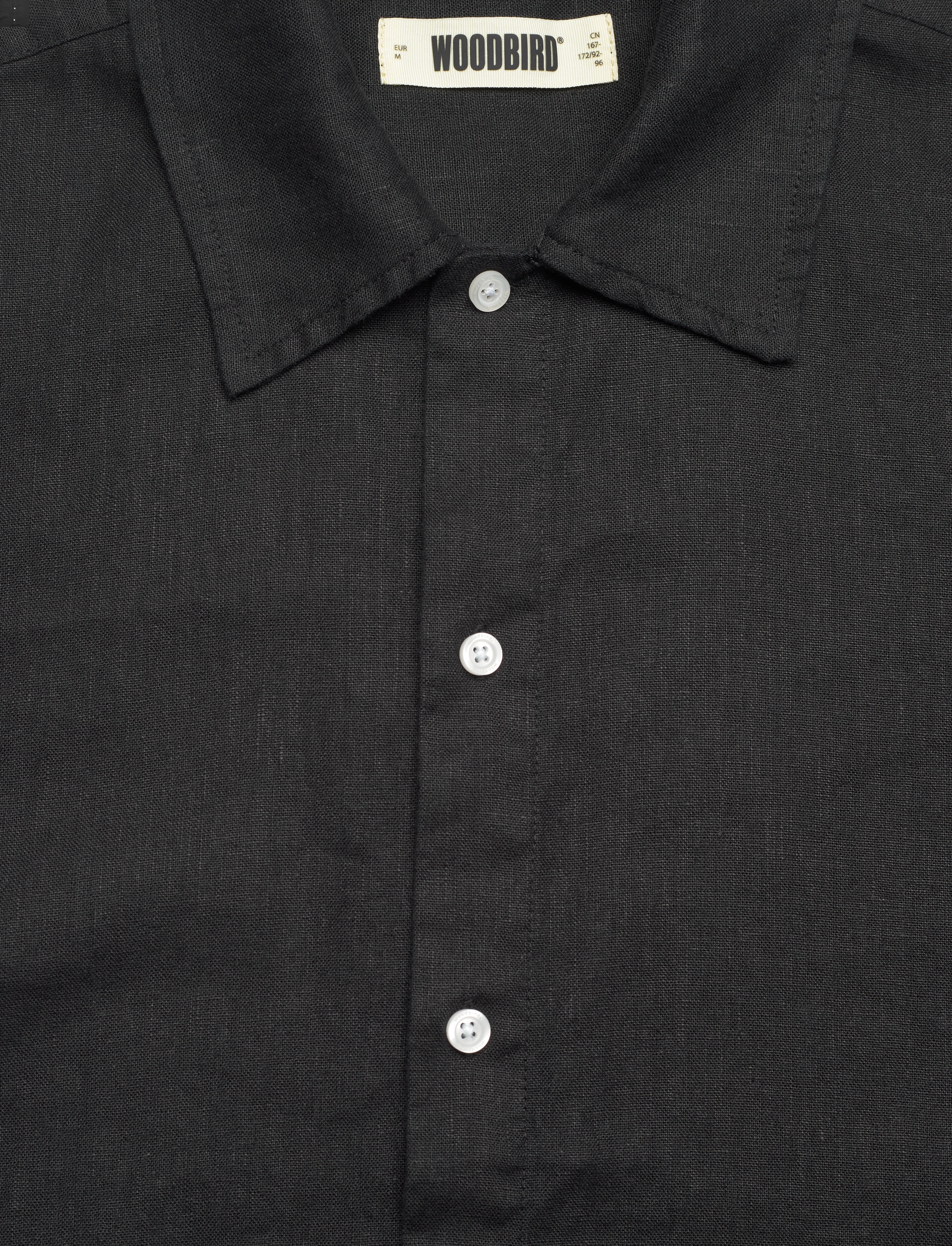 Woodbird - WBBanks Linen Shirt - pellavakauluspaidat - black - 3