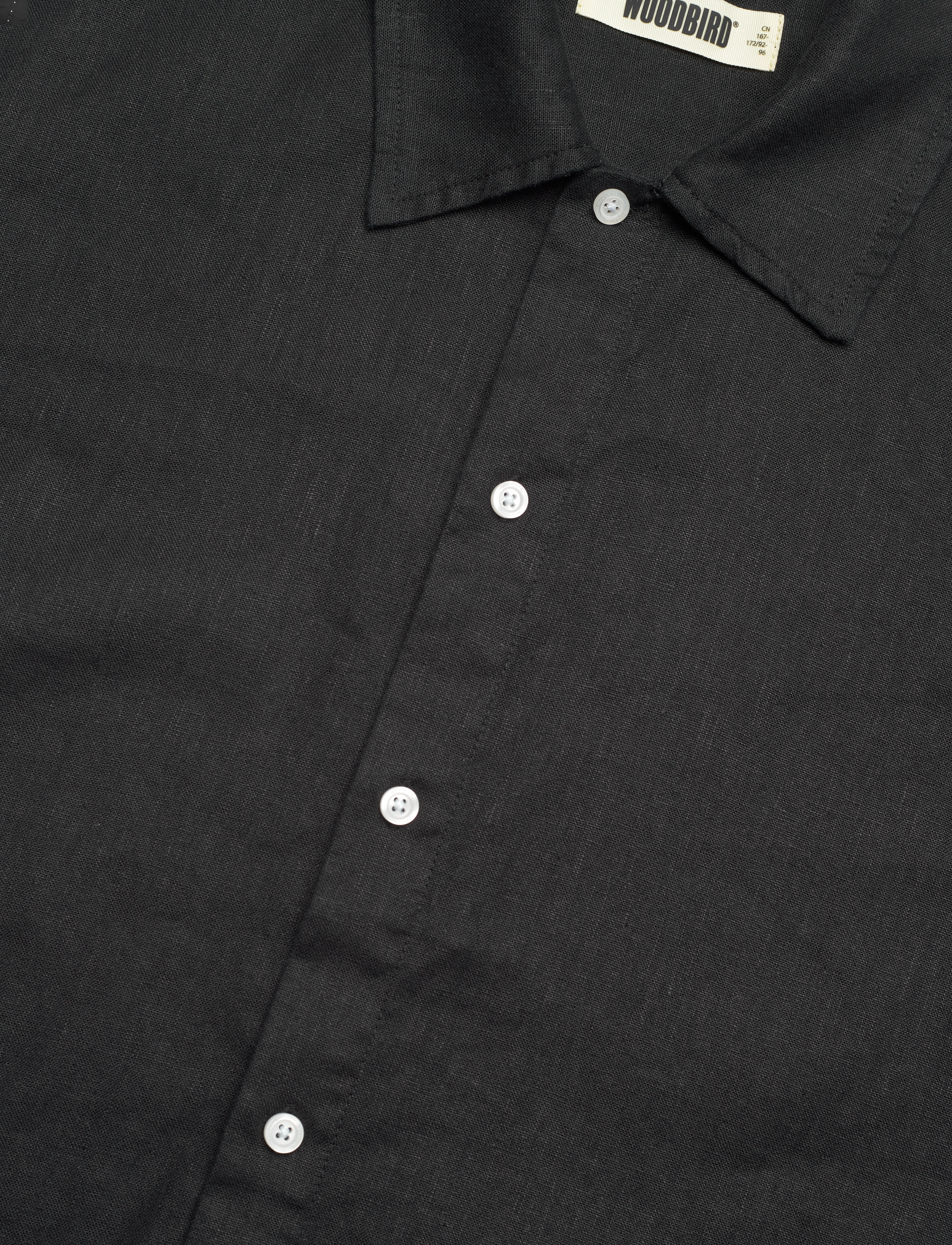 Woodbird - WBBanks Linen Shirt - pellavakauluspaidat - black - 4