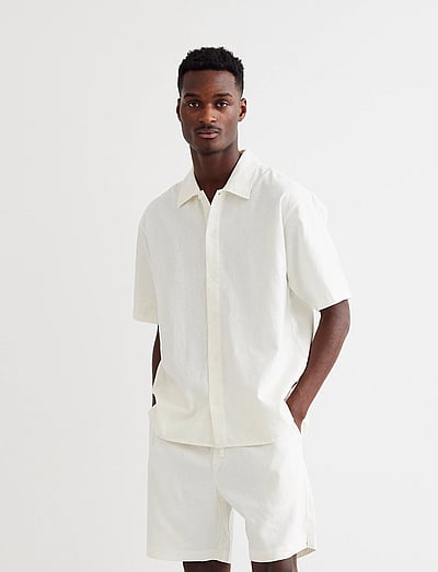 Woodbird WBBanks Linen Shirt - Odzież - OFF WHITE / cream