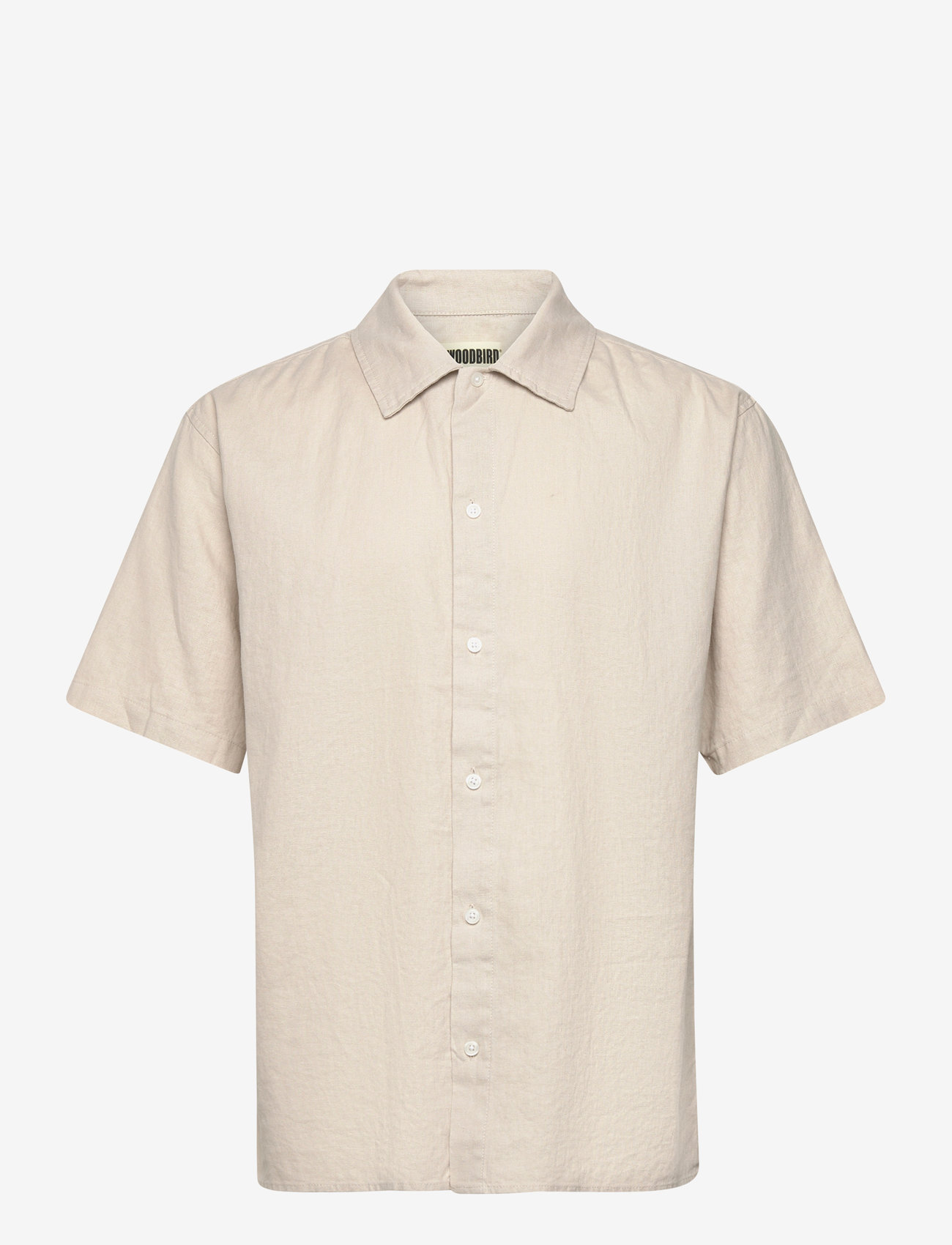 Woodbird - WBBanks Linen Shirt - pellavakauluspaidat - sand - 1