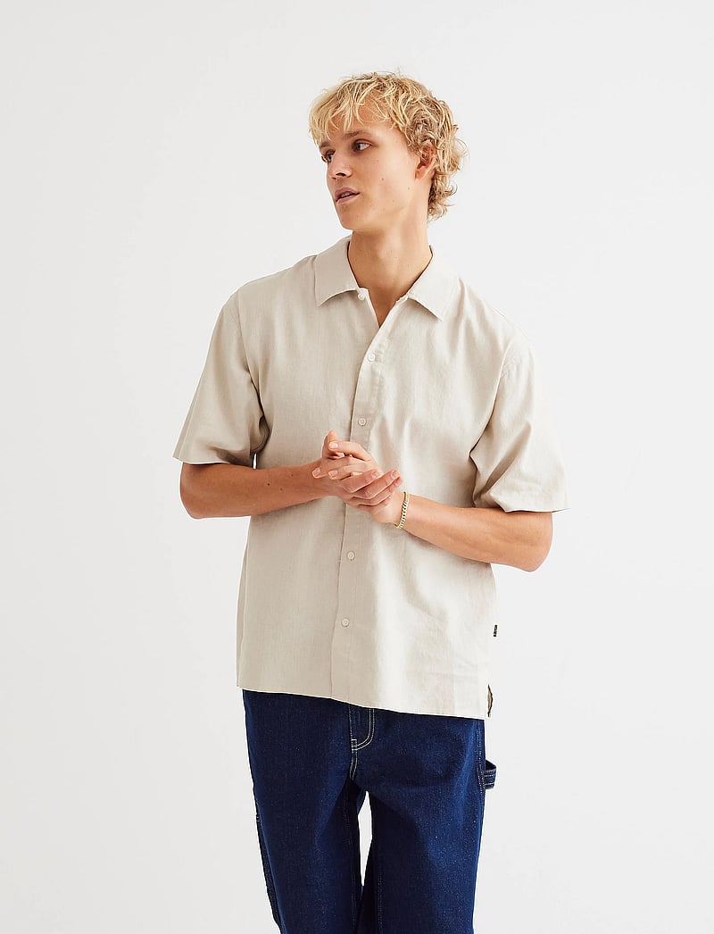 Woodbird - WBBanks Linen Shirt - linased särgid - sand - 0