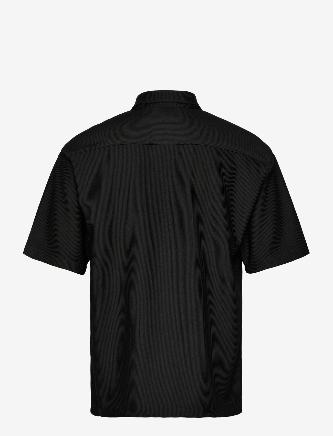 Woodbird - WBBanks Plisse Shirt - kortærmede skjorter - black - 2