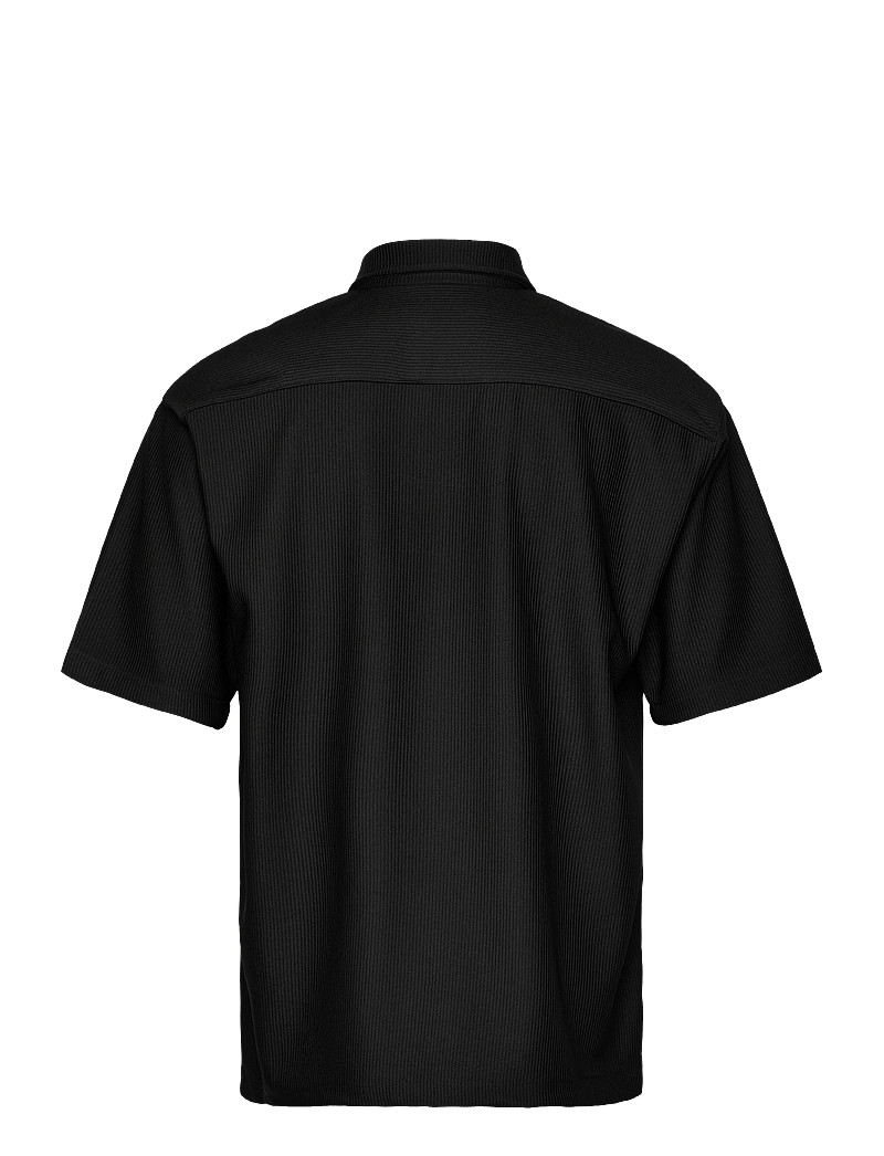 Woodbird - WBBanks Plisse Shirt - short-sleeved shirts - black - 2