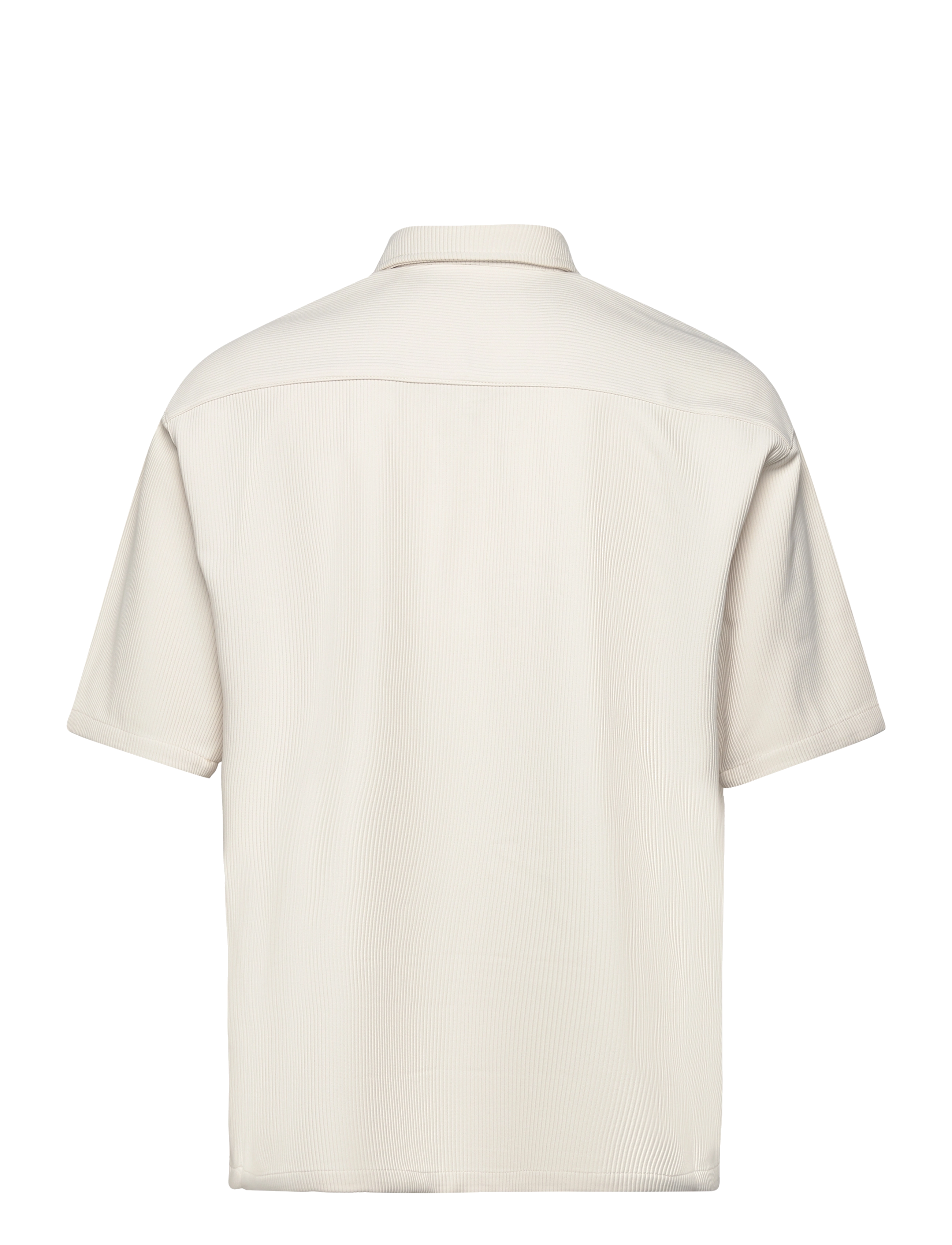 Woodbird - WBBanks Plisse Shirt - kortærmede skjorter - off white - 1