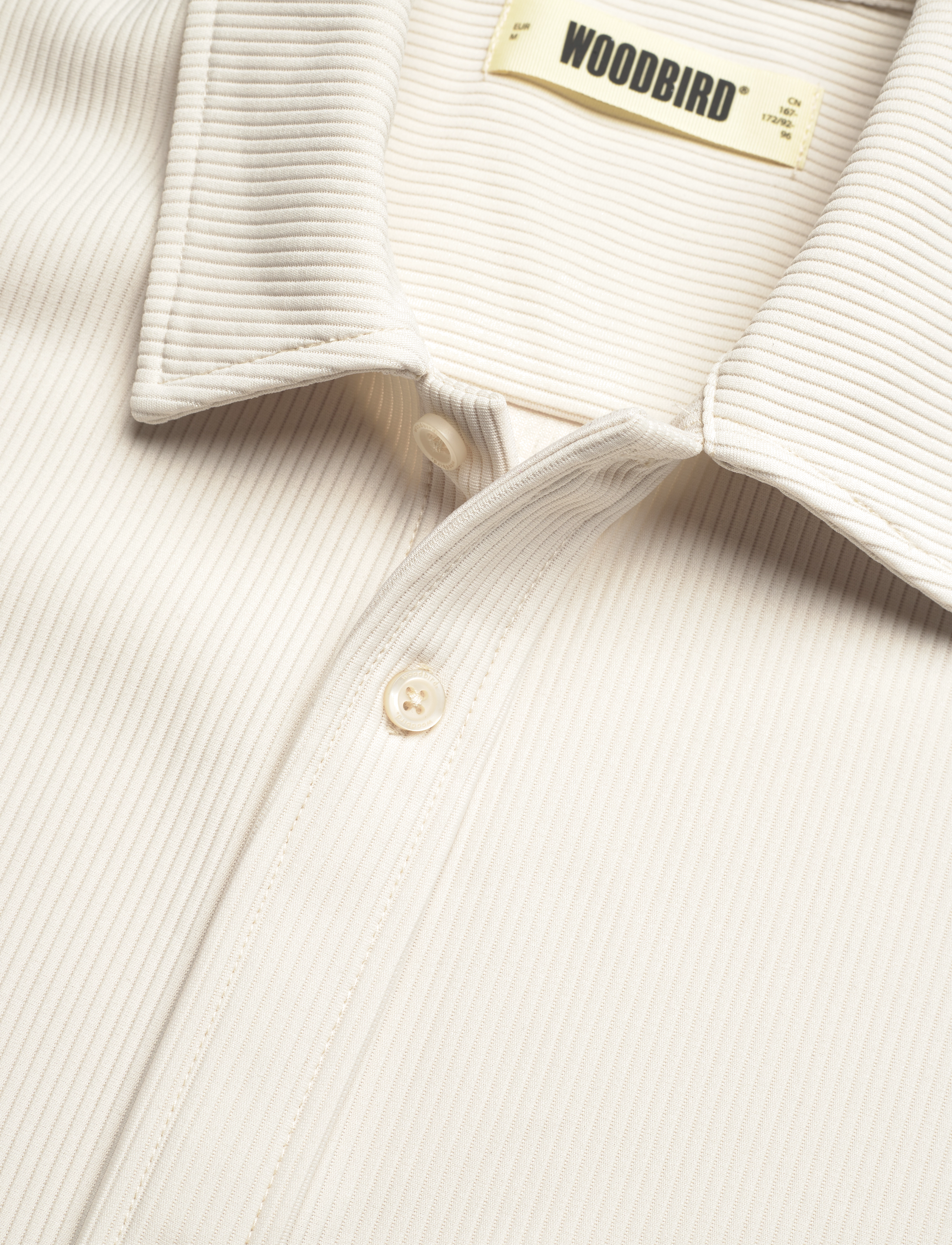 Woodbird - WBBanks Plisse Shirt - kortærmede skjorter - off white - 2