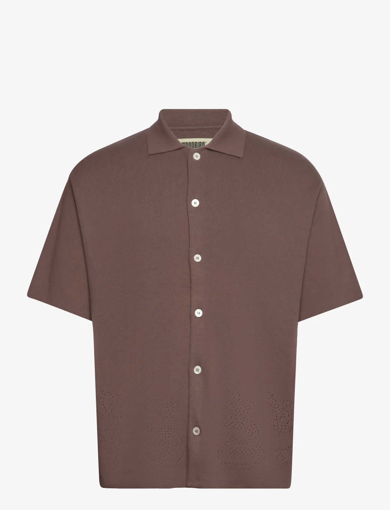 Woodbird - WBBanks Vase Knit - kortärmade skjortor - brown - 0
