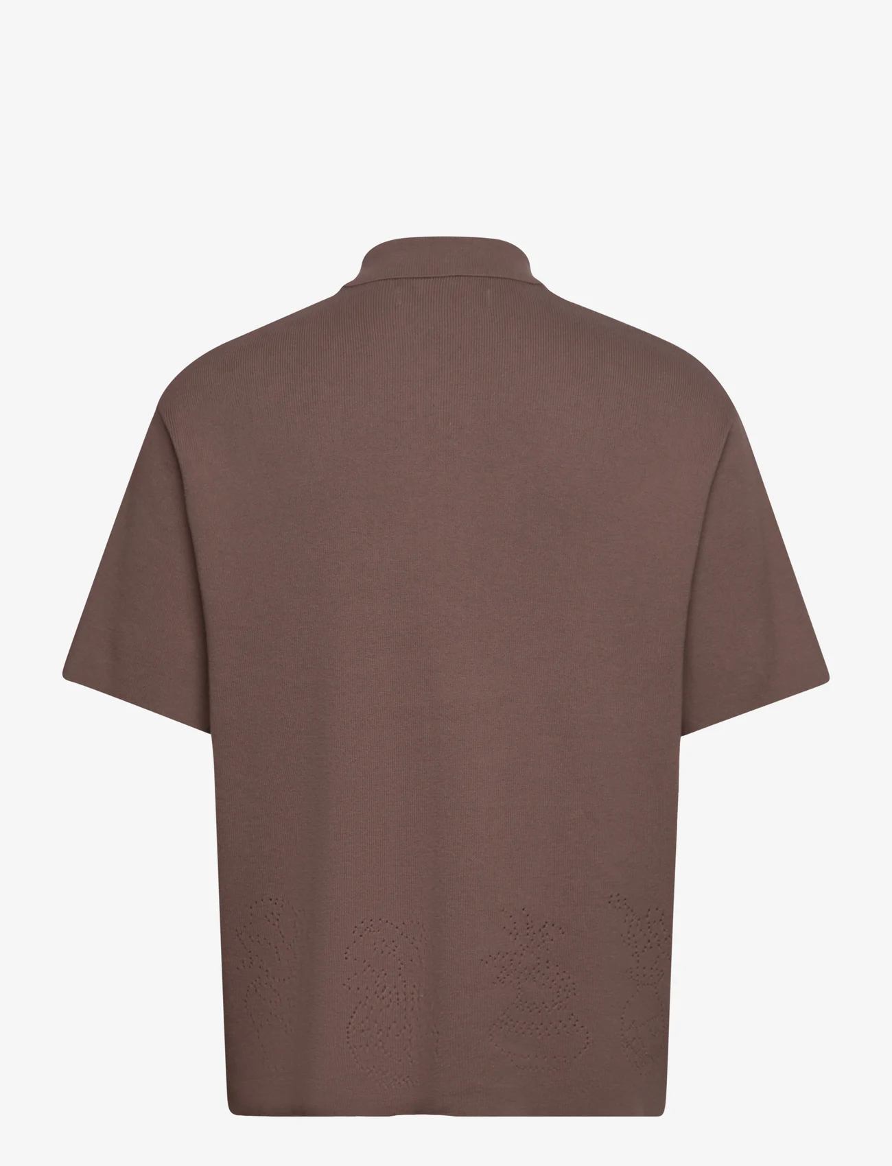 Woodbird - WBBanks Vase Knit - kortärmade skjortor - brown - 1
