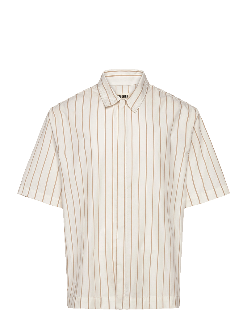 Woodbird - WBWang Poplin Shirt - kortærmede skjorter - off white - 0