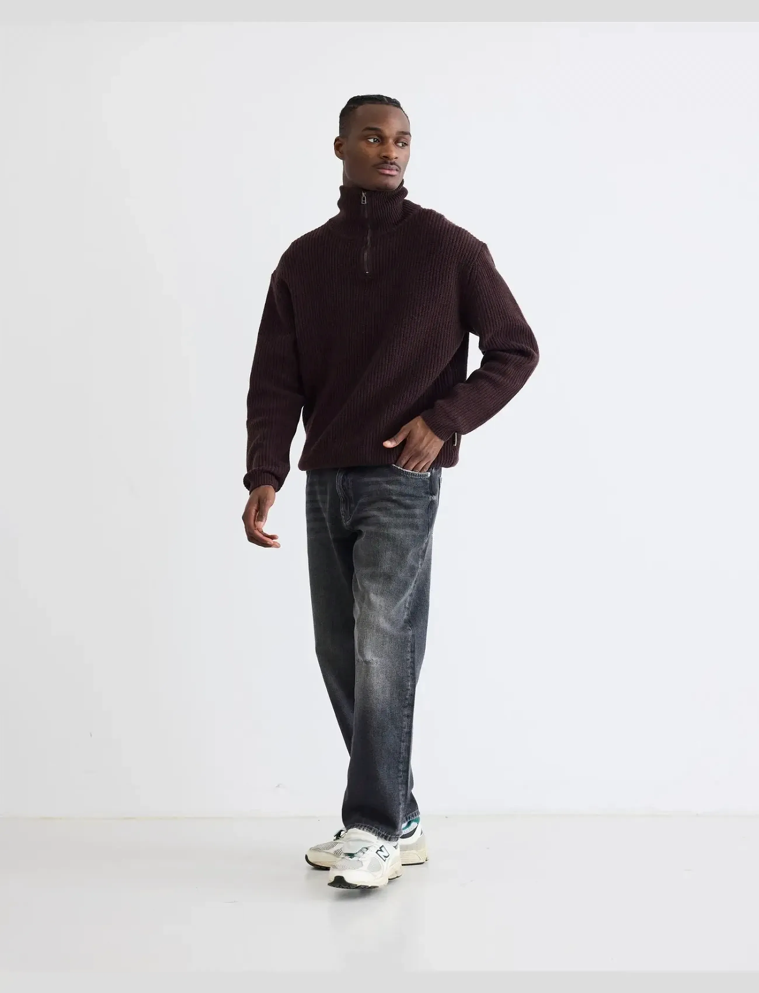 Woodbird - WBLass Wool Half-Zip - mehed - brown - 4