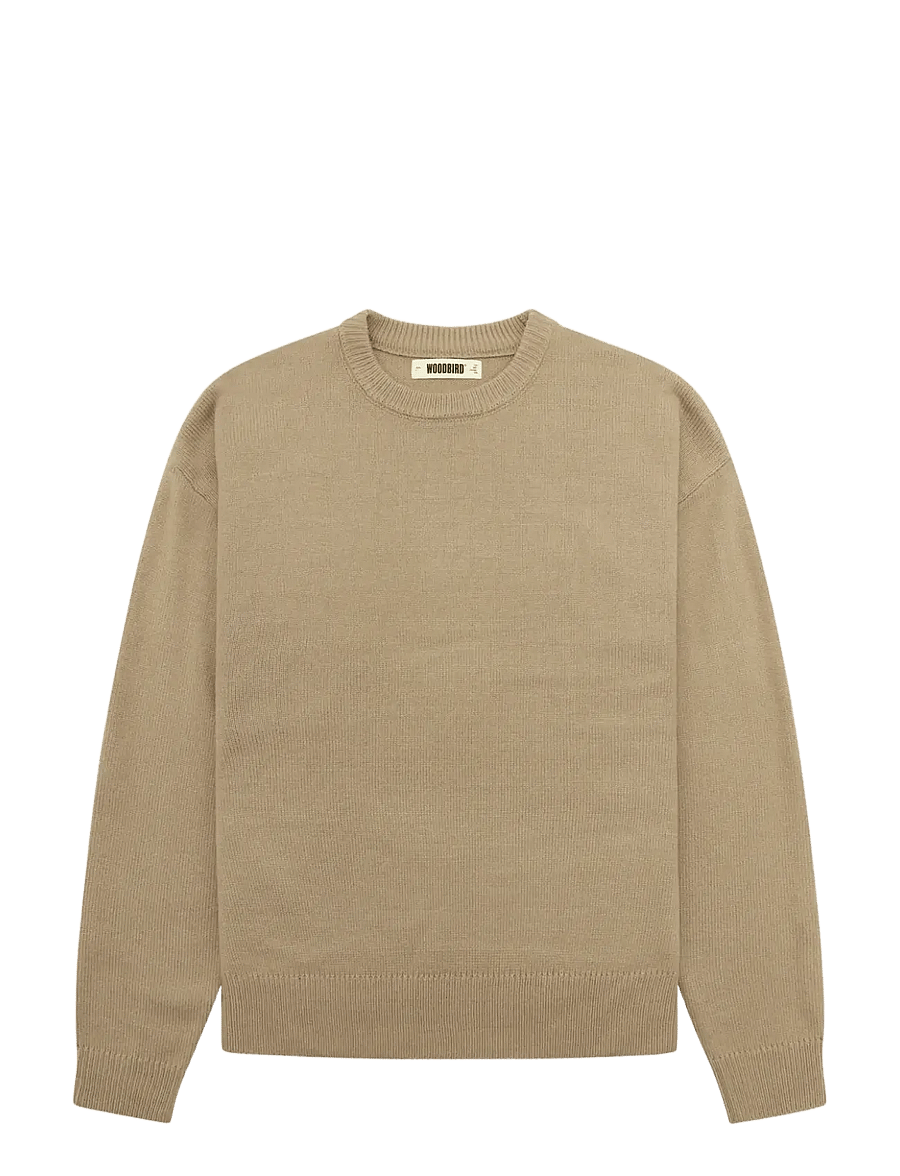Woodbird - WBKurt base Knit - Ümara kaelusega - stone - 1