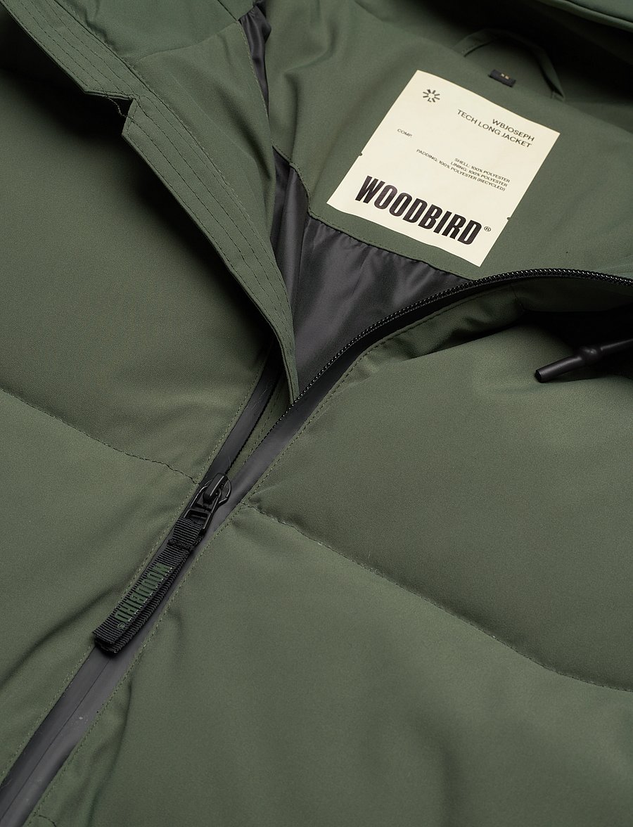 Woodbird - WBJoseph Tech Long Jacket - dunjakker - army - 2