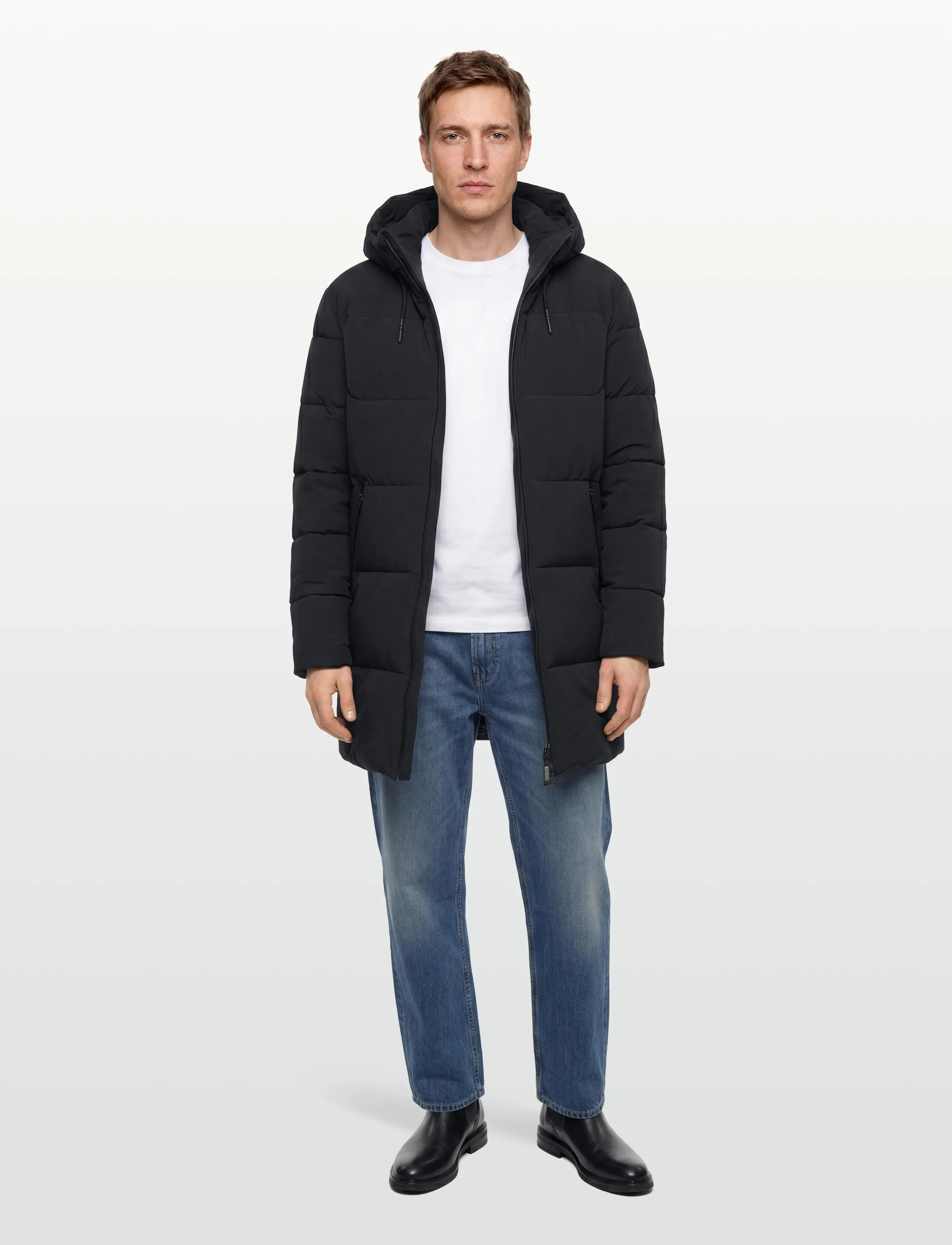 Woodbird Wbjoseph Tech Long Jacket, M, Black, Frakker > Uldfrakker, Herre
