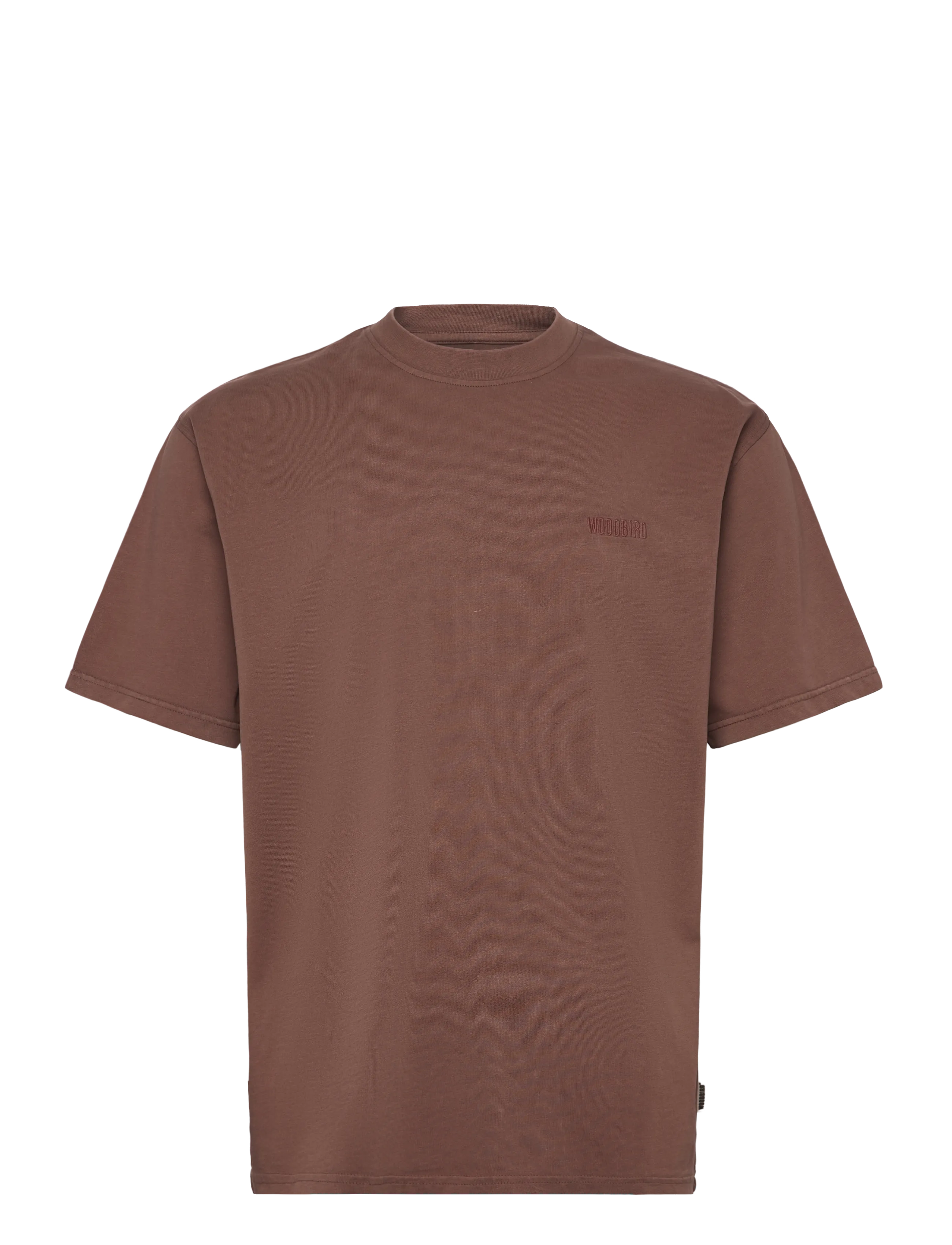 Woodbird WBBaine Washed Tee - T-shirts - BROWN / brown