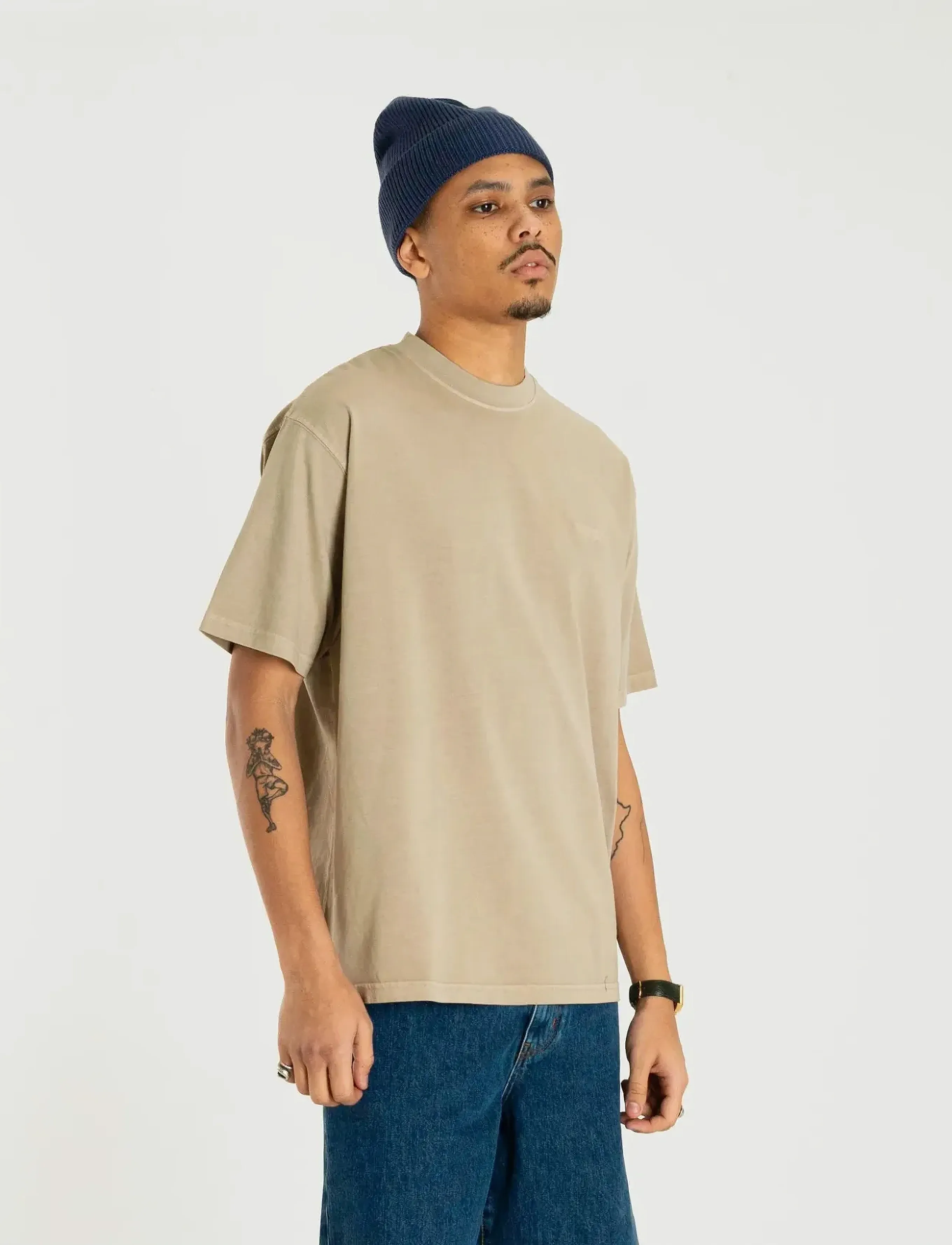 Woodbird - WBBaine Washed Tee - light sand - 3