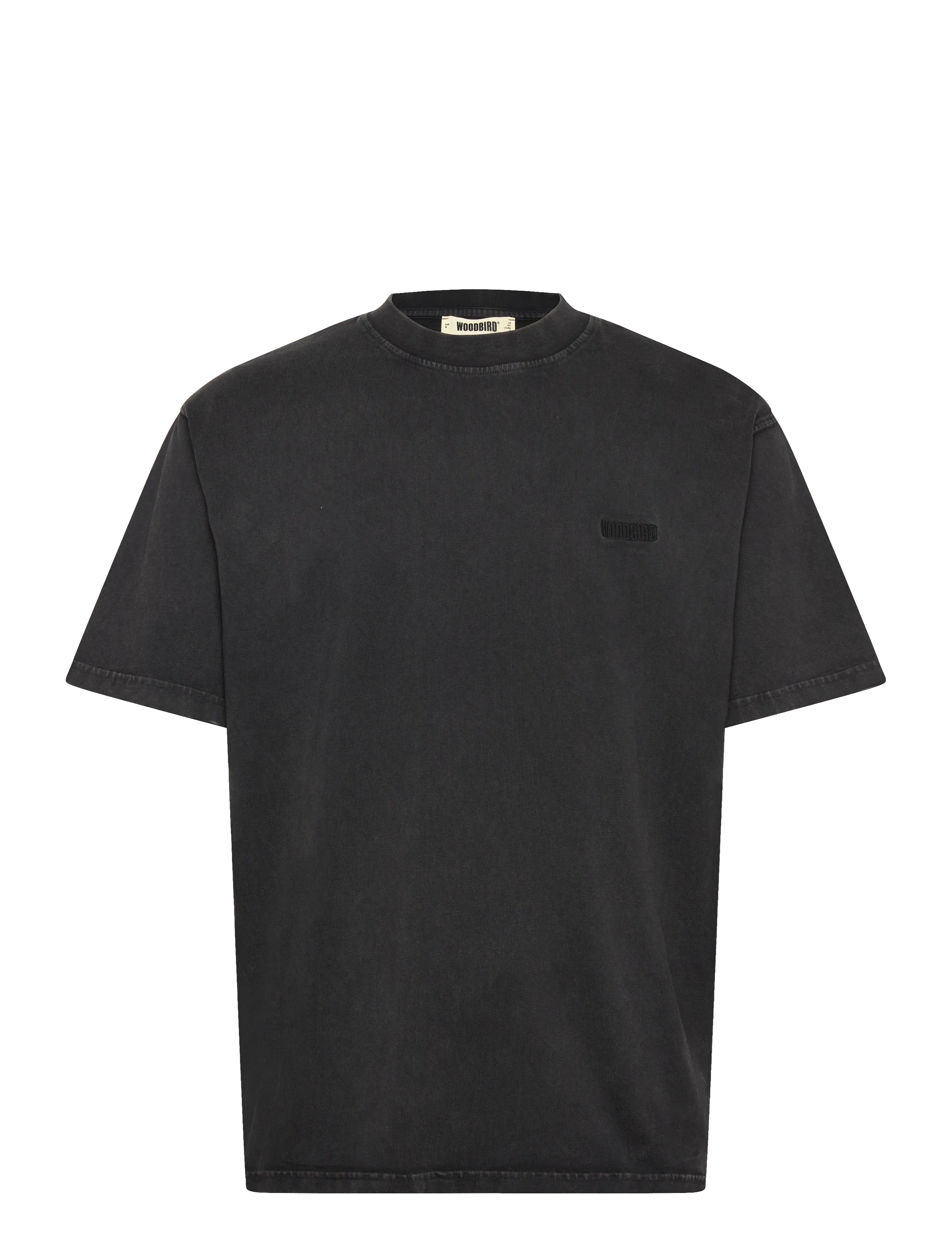 Woodbird WBBaine Washed Tee - T-Shirts - WASHED BLACK / black