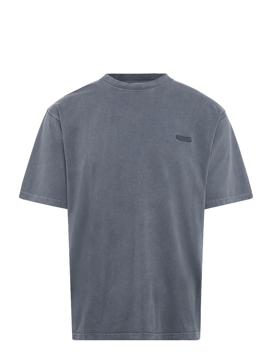 Woodbird - WBBaine Washed Tee - kortärmade t-shirts - washed slate blue - 0