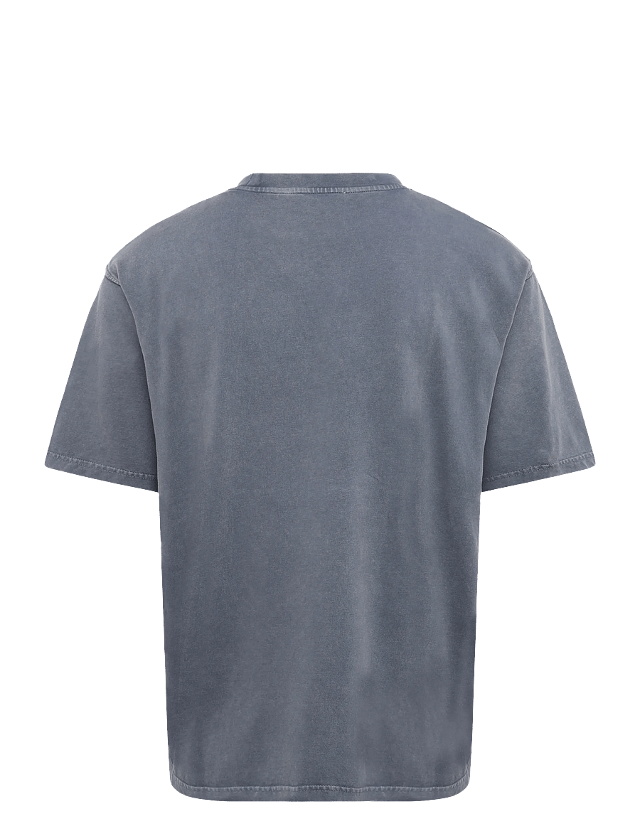 Woodbird - WBBaine Washed Tee - kortärmade t-shirts - washed slate blue - 1
