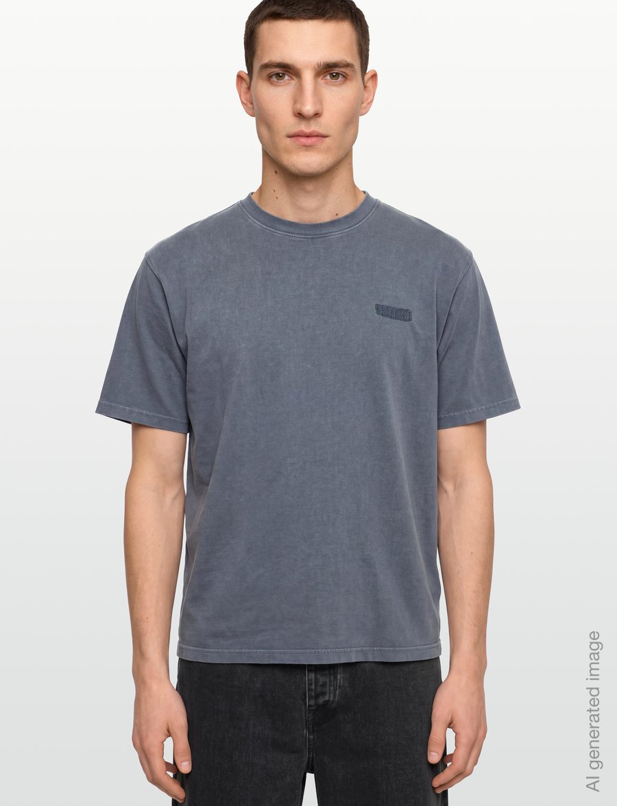 Woodbird - WBBaine Washed Tee - kortärmade t-shirts - washed slate blue - 3