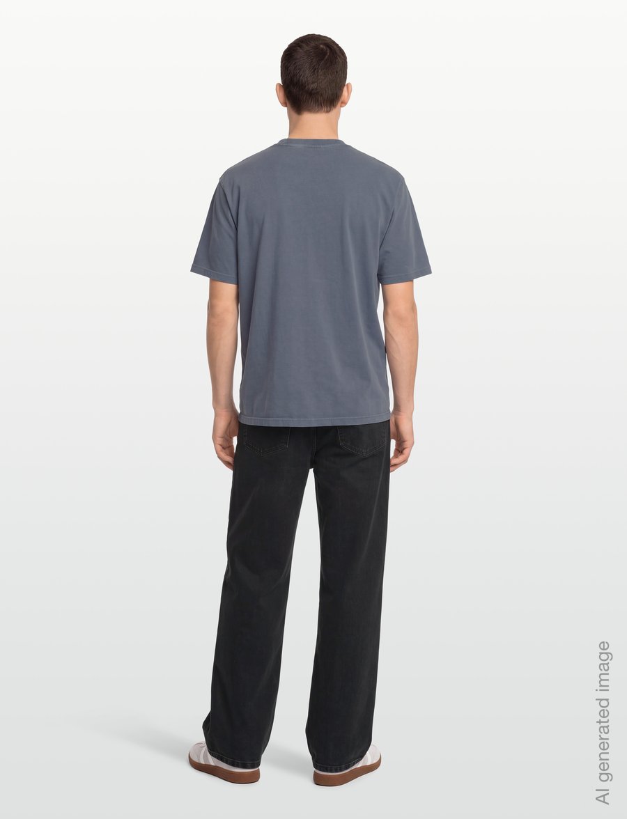 Woodbird - WBBaine Washed Tee - kortärmade t-shirts - washed slate blue - 4