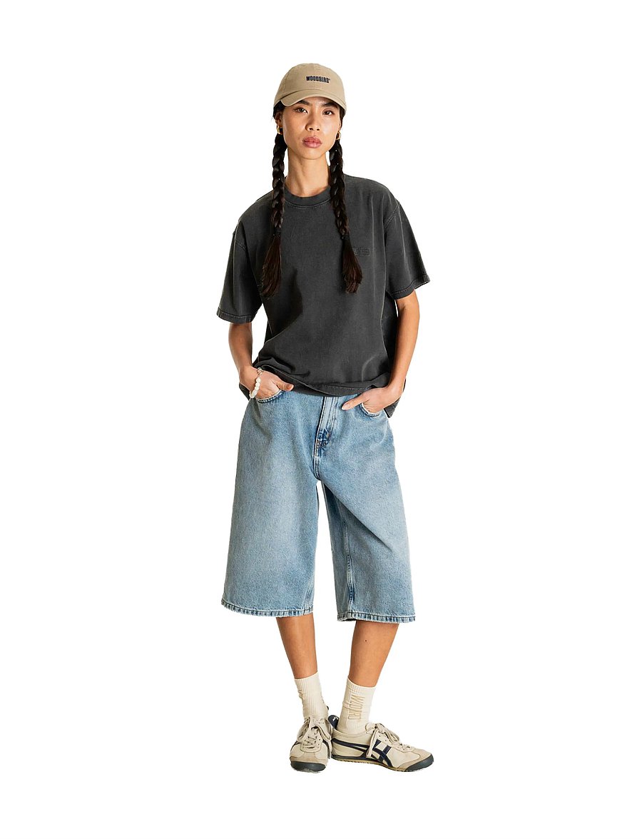 Woodbird - WBBalo Washed Tee - t-shirts - washed black - 0