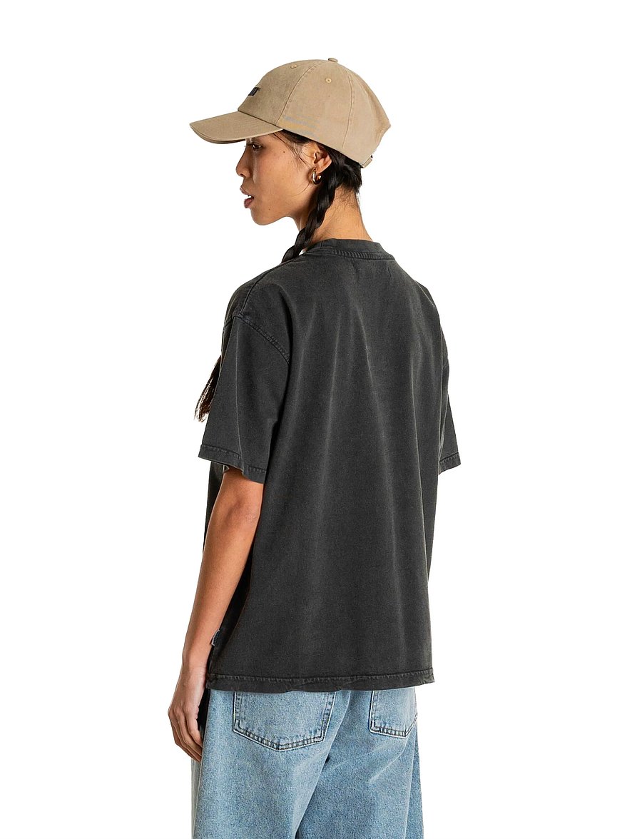 Woodbird - WBBalo Washed Tee - t-shirts - washed black - 4